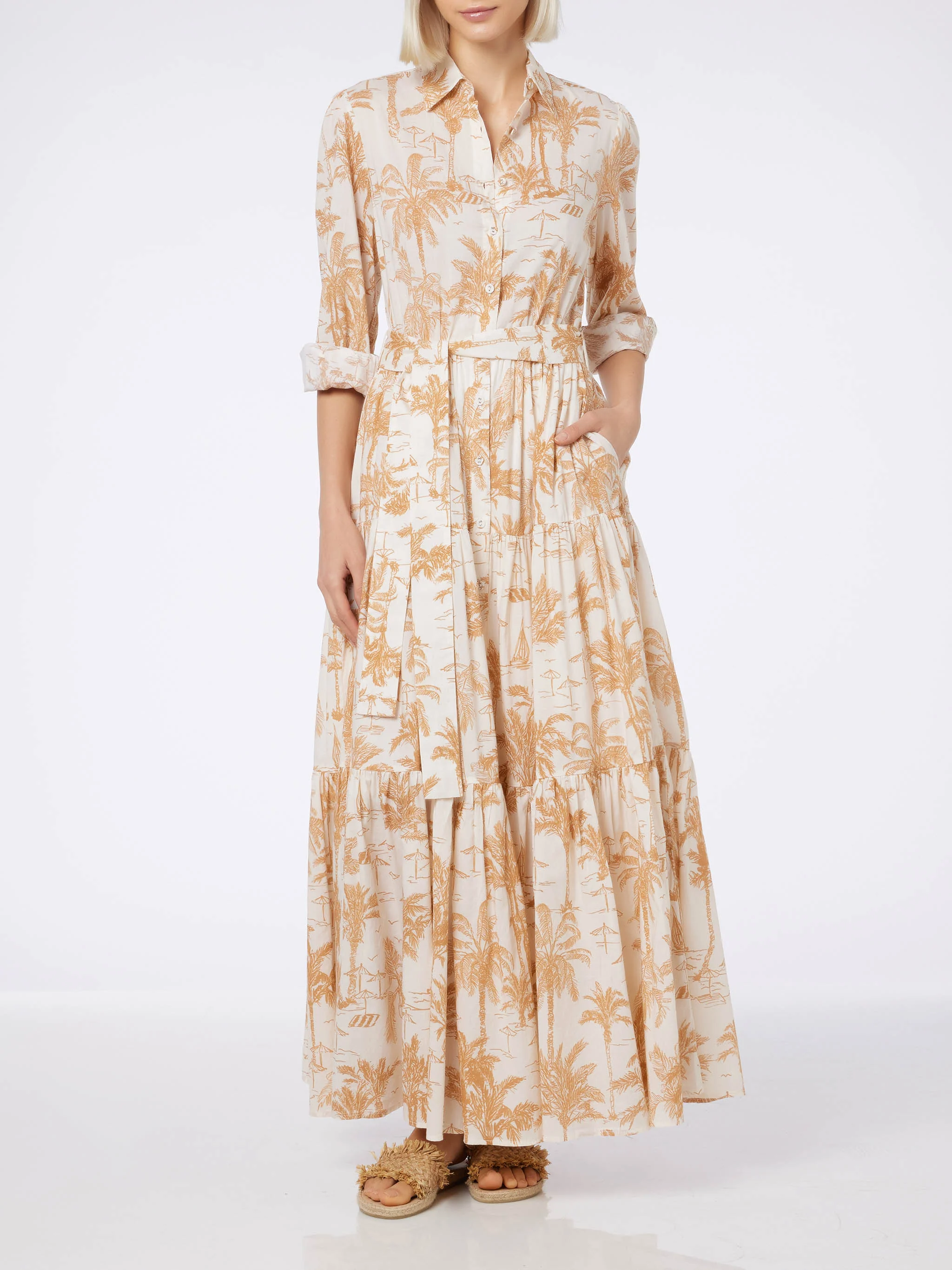 Jensen cotton long dress with Toile de Jouy print - Image 5