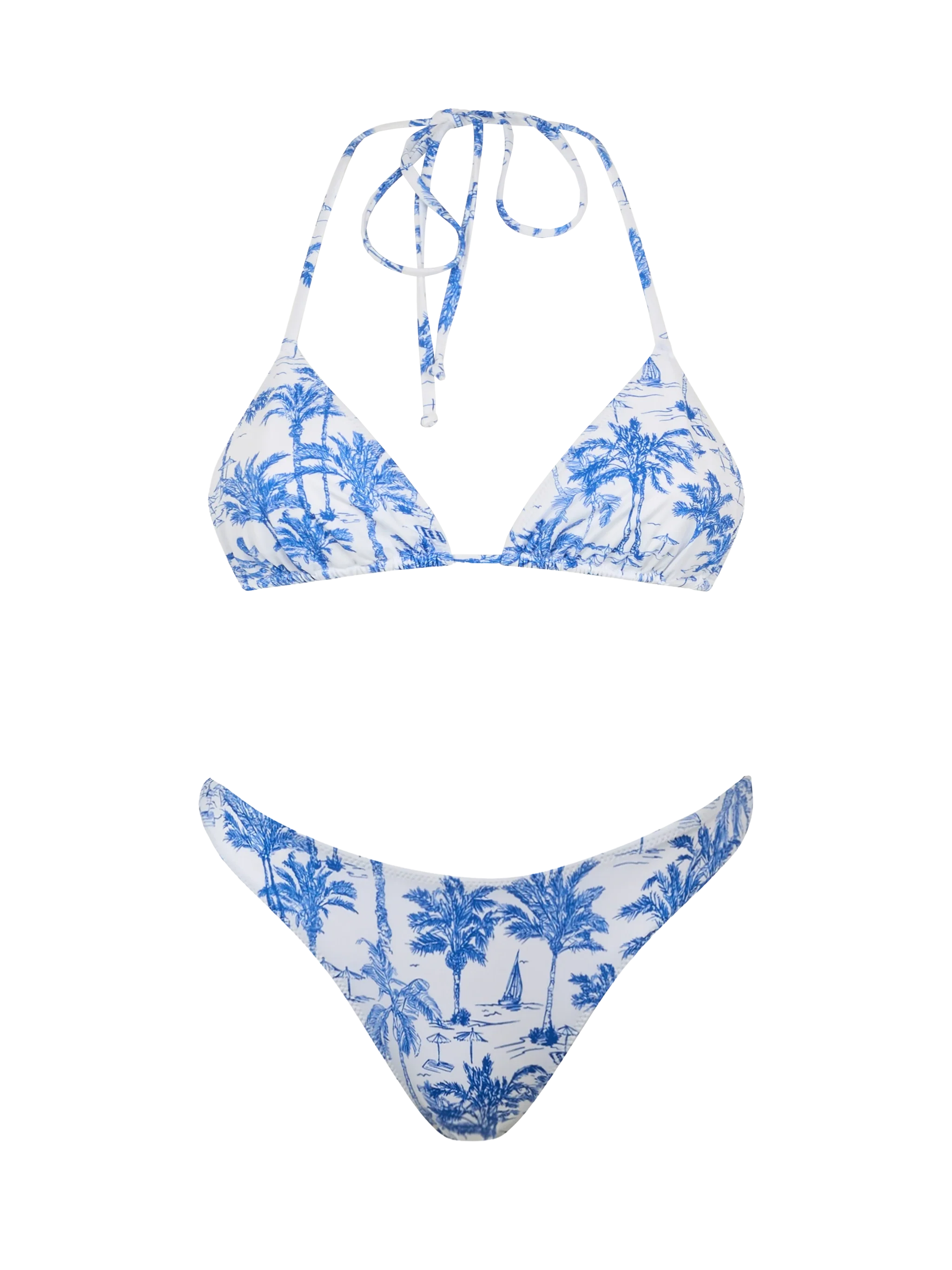 Leah Naomi Toile de Jouy triangle bikini