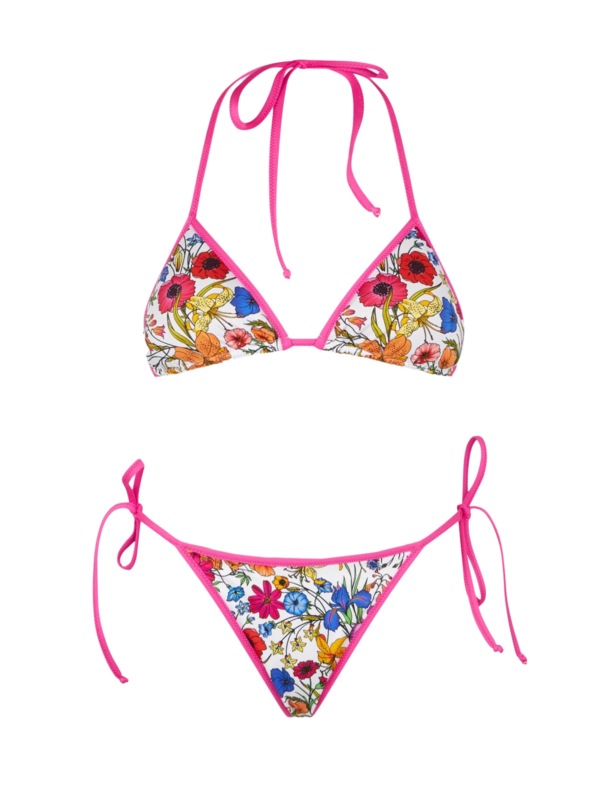 Leah Marielle floral triangle bikini with piping