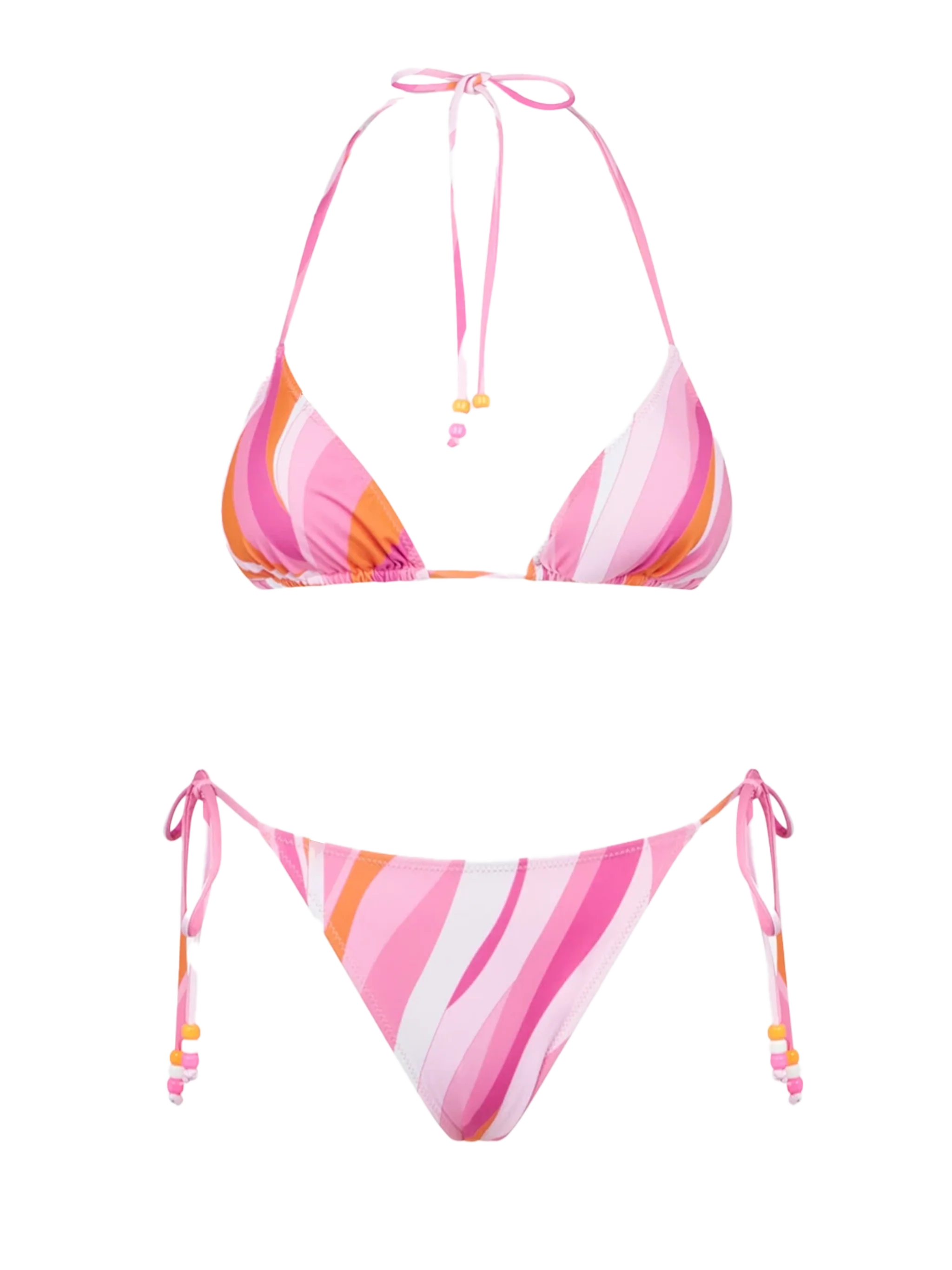 Leah Marielle shape wave triangle bikini with charms