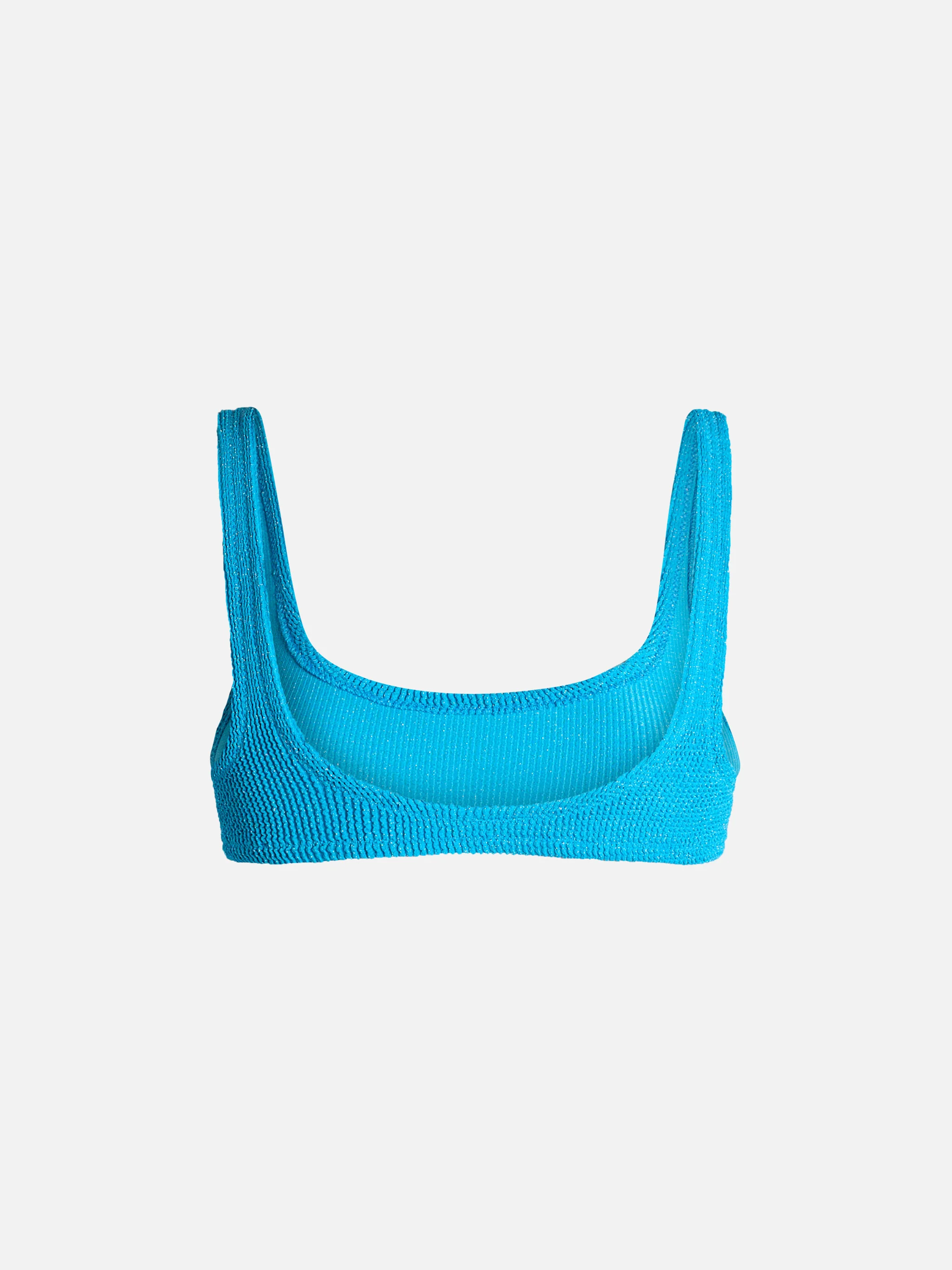 Naima turquoise crinkle lurex bralette bikini top - Image 2