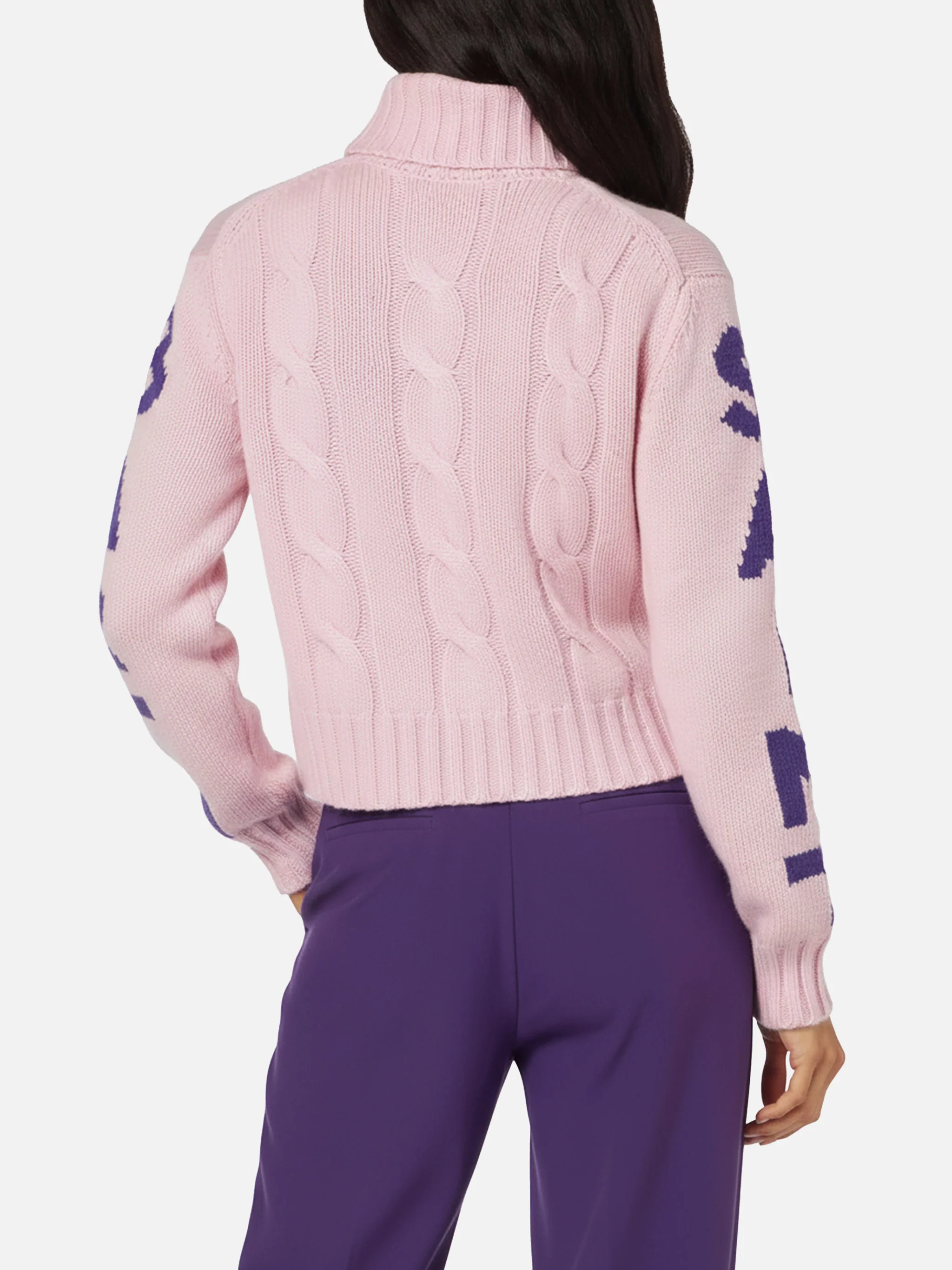 Adler braided turtleneck sweater with logo jacquard - Image 2