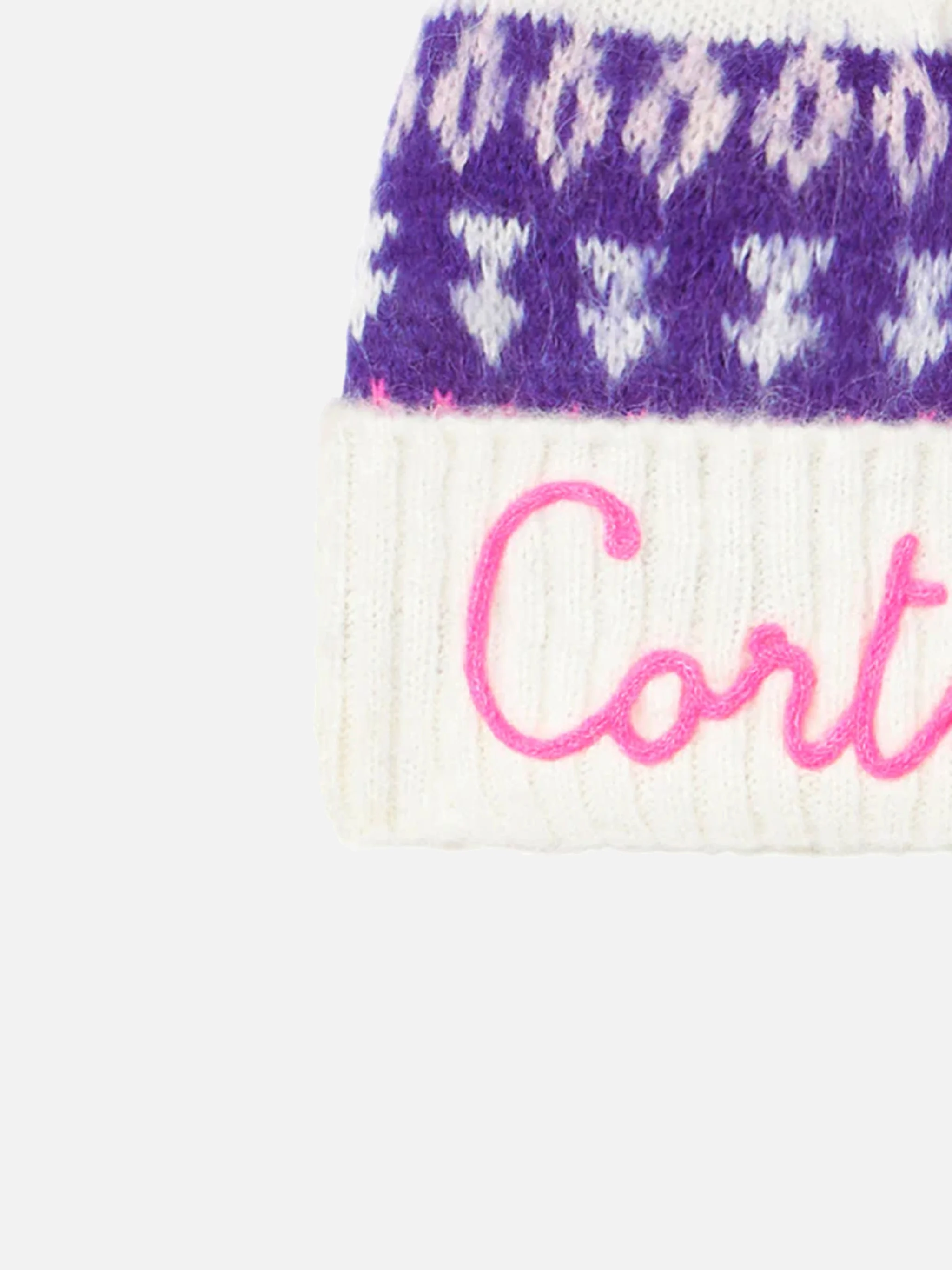 White jacquard Wengen Nordic beanie - Image 3