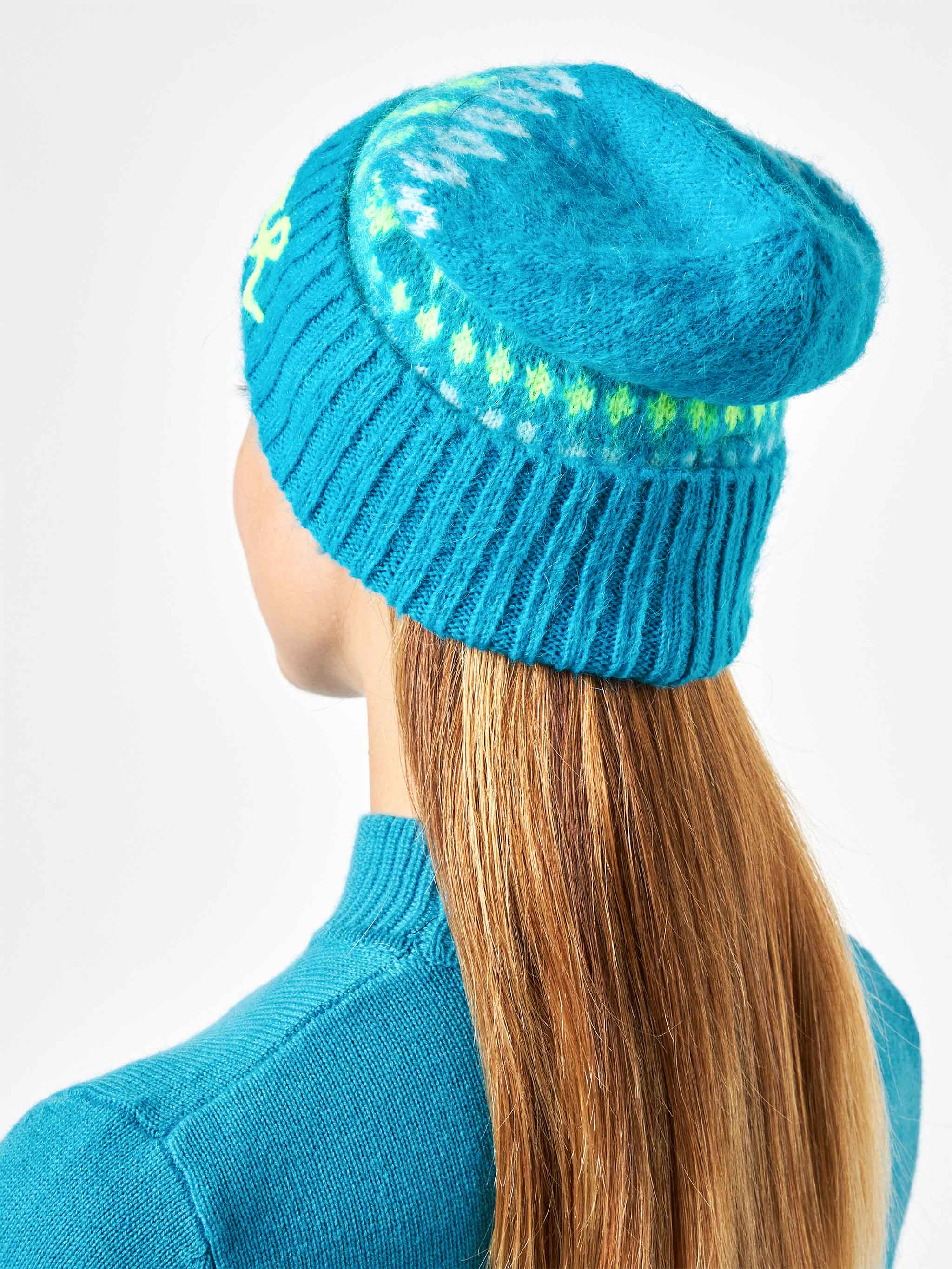 Blue Wengen Nordic Soft beanie with jacquard - Image 2