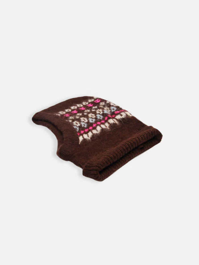 Fex brown nordic pattern balaclava - Image 2
