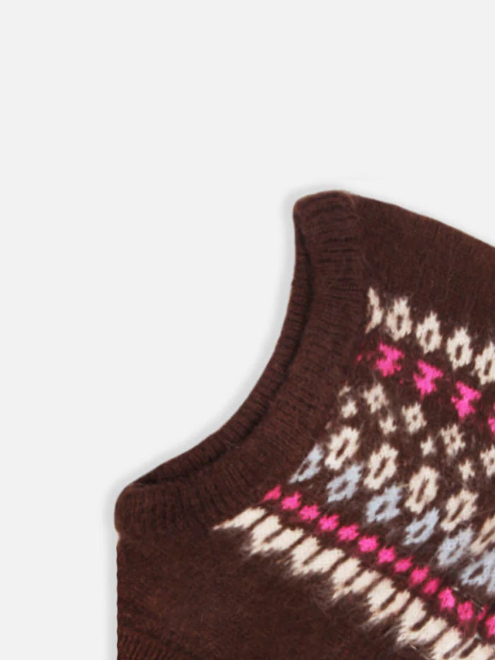 Fex brown nordic pattern balaclava - Image 3