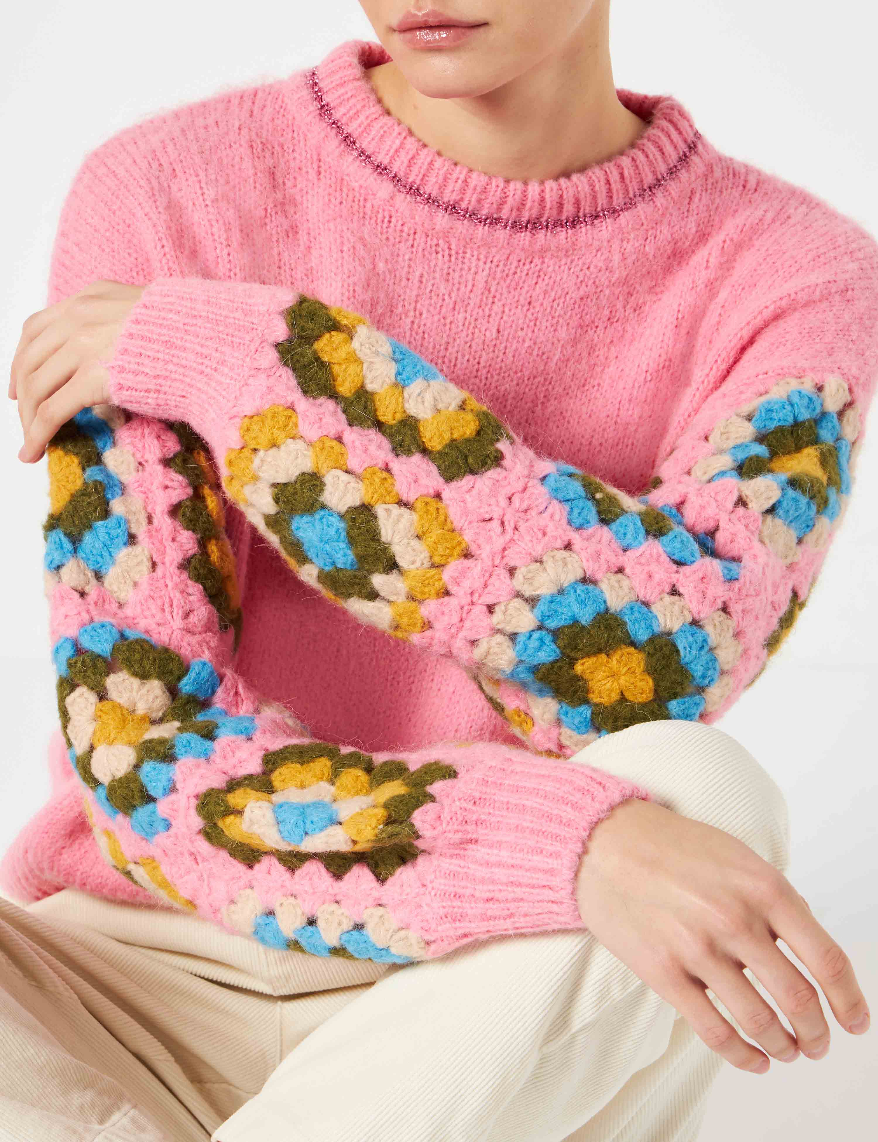 Danya Soft Crochet pink sweater - Image 2