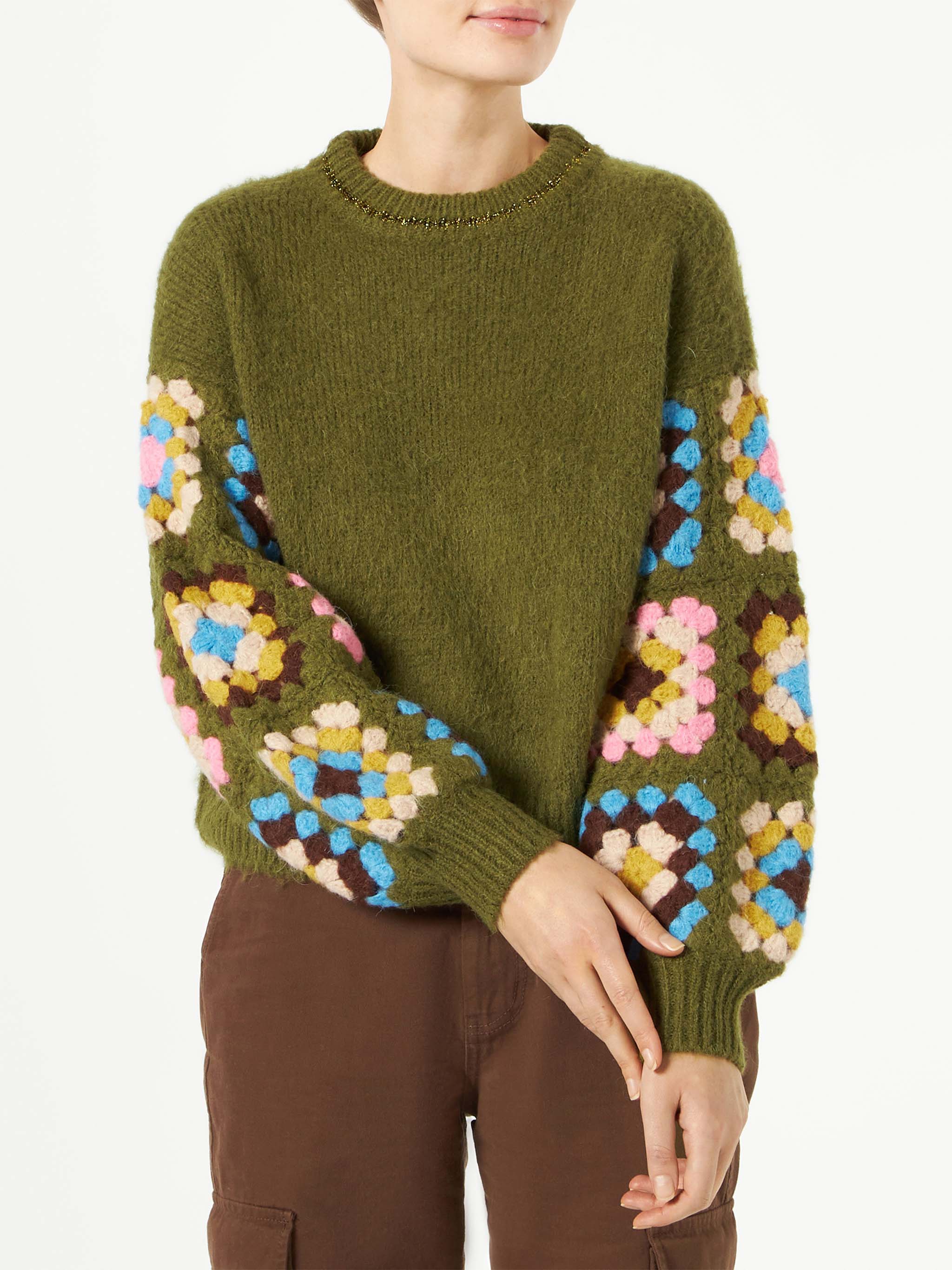 Danya Soft Crochet green sweater