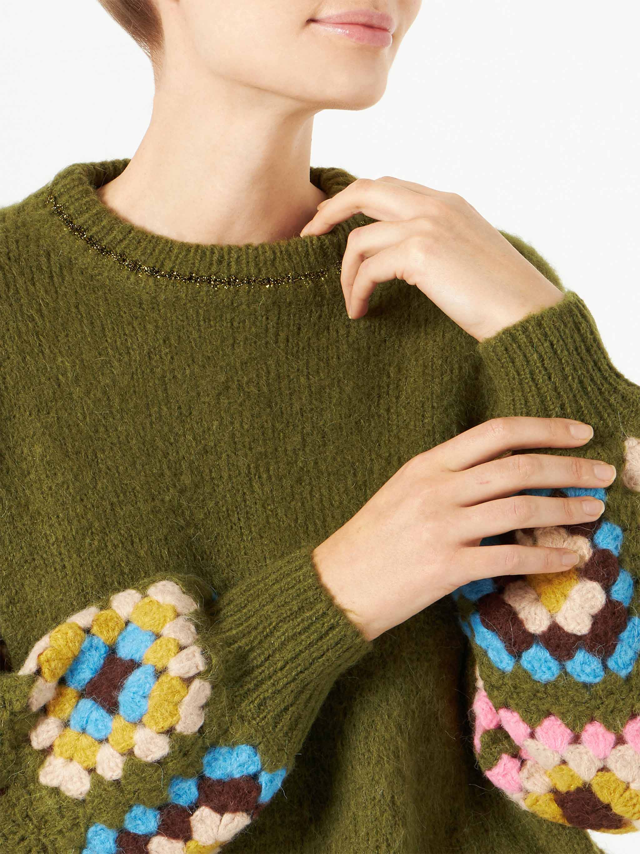 Danya Soft Crochet green sweater - Image 2