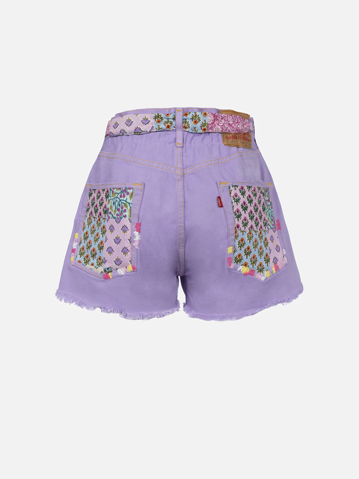 Arizona upcycled denim shorts with patches - Image 4