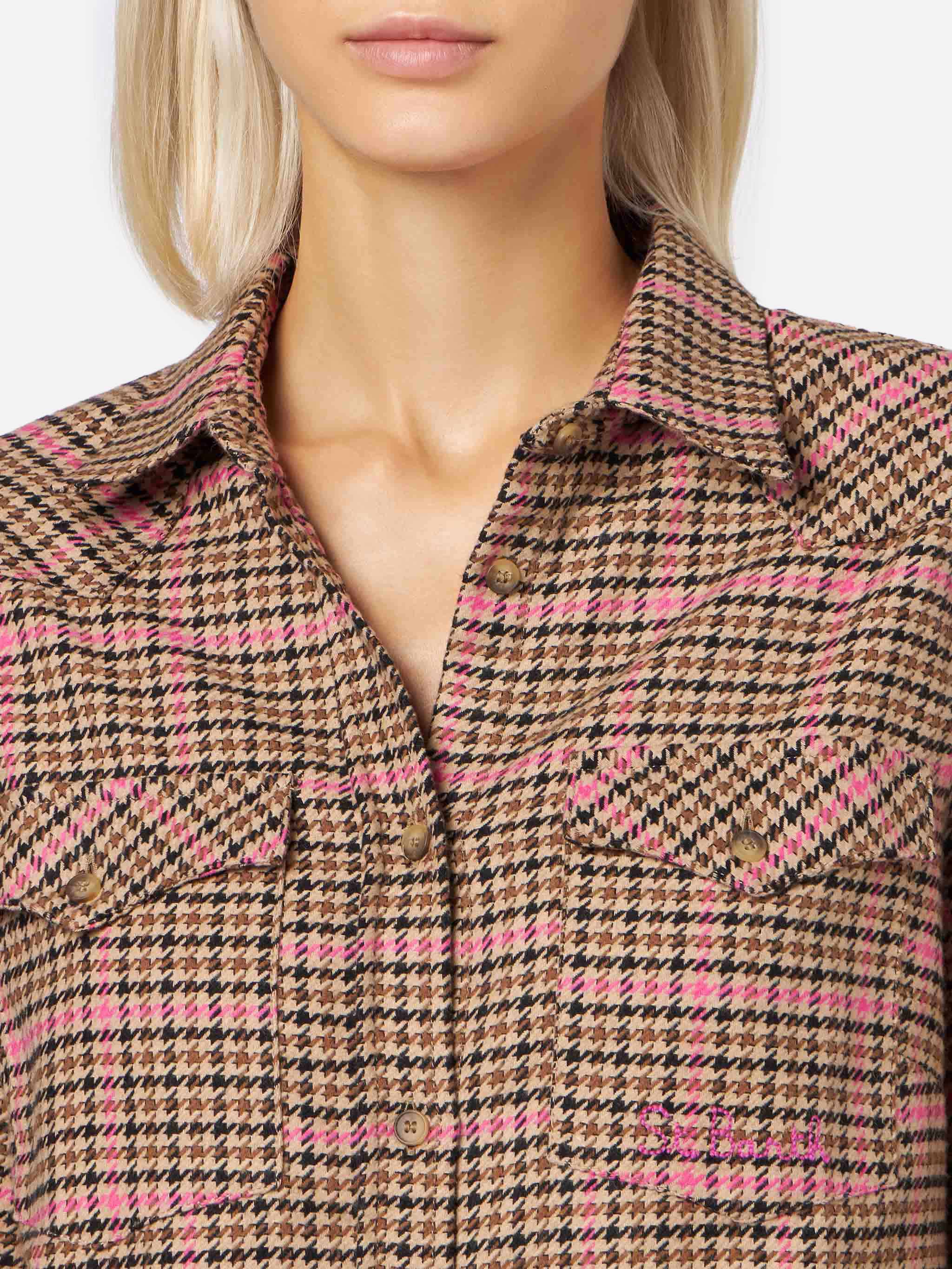Deer pied de poule overshirt - Image 2