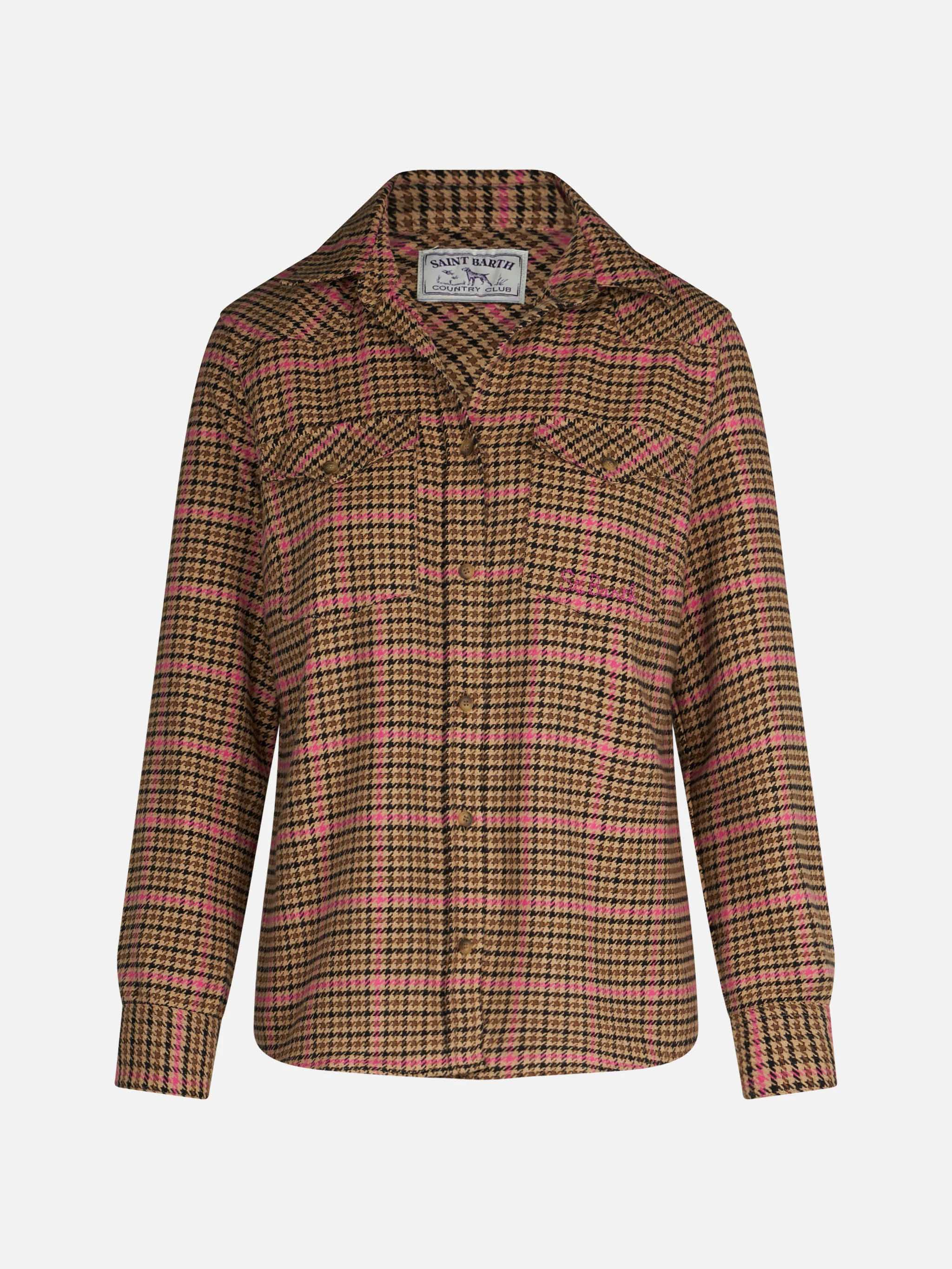 Deer pied de poule overshirt - Image 4