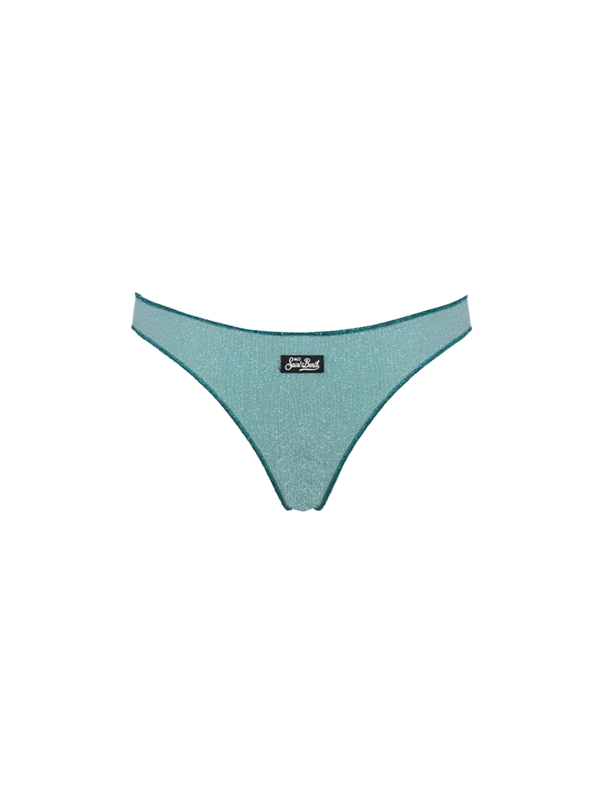 Naomi water green lurex cheeky swim briefs - Image 2
