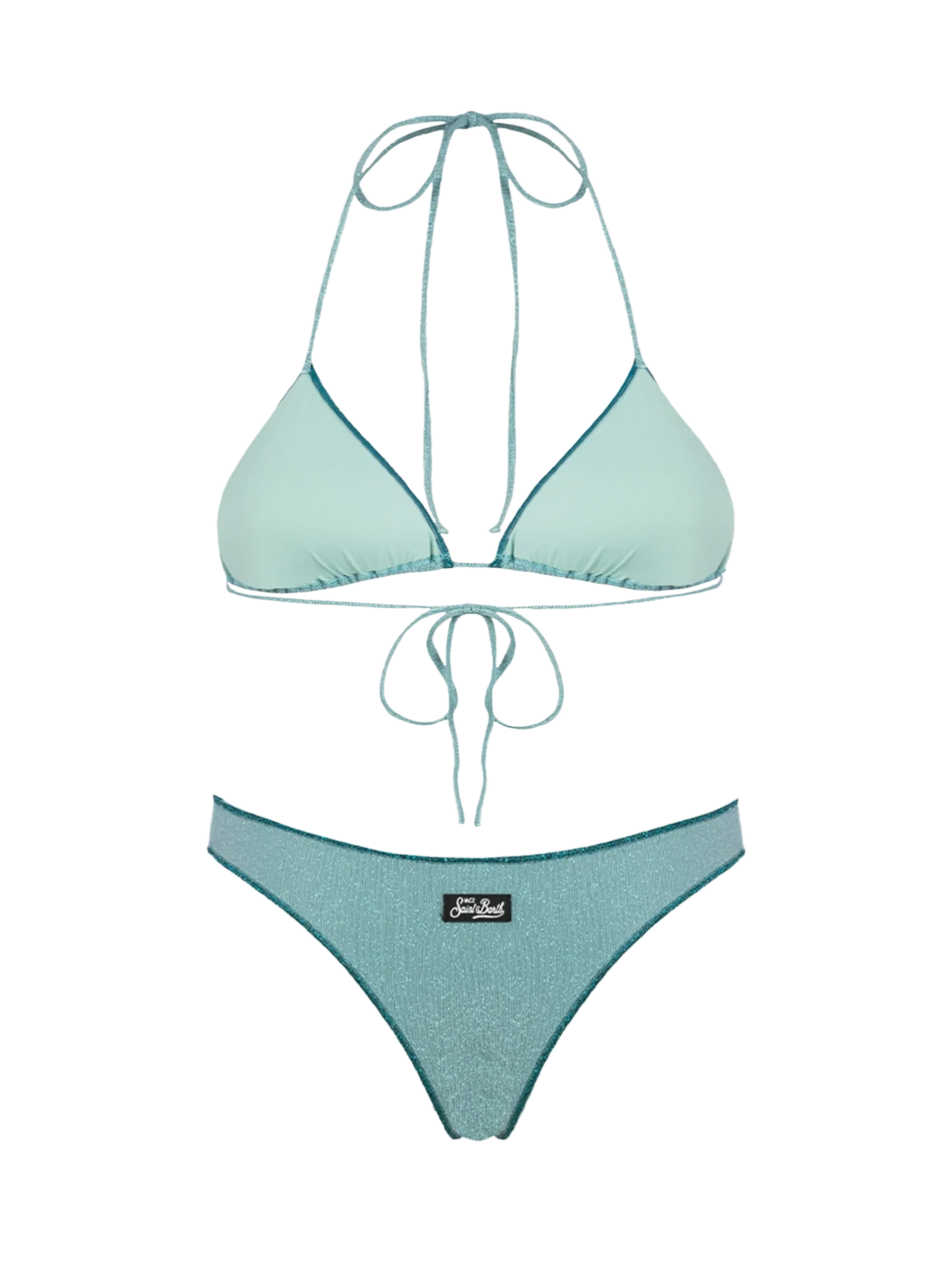 Leah Naomi water green lurex triangle bikini - Image 3