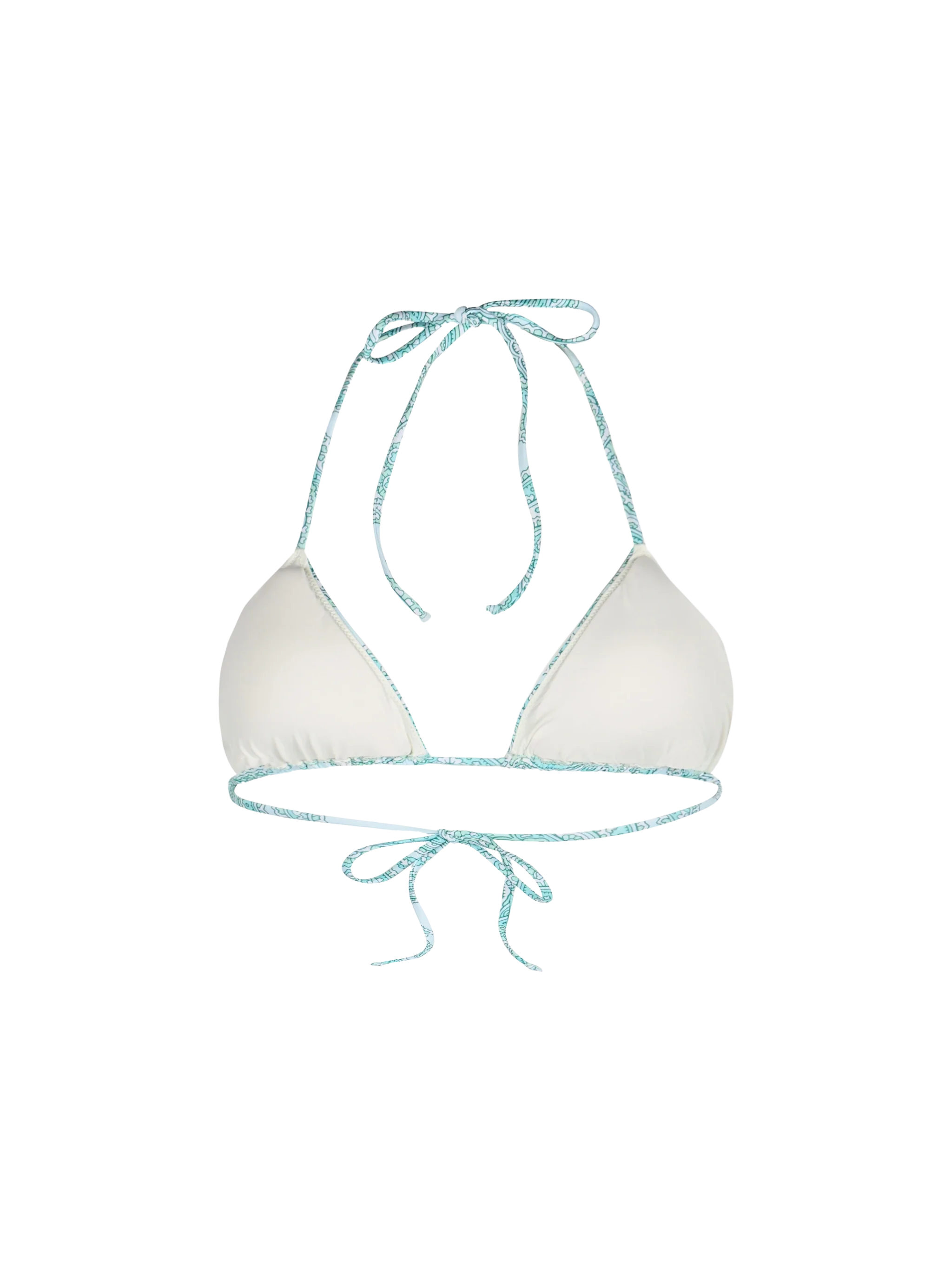 Leah water green paisley triangle bikini top - Image 2