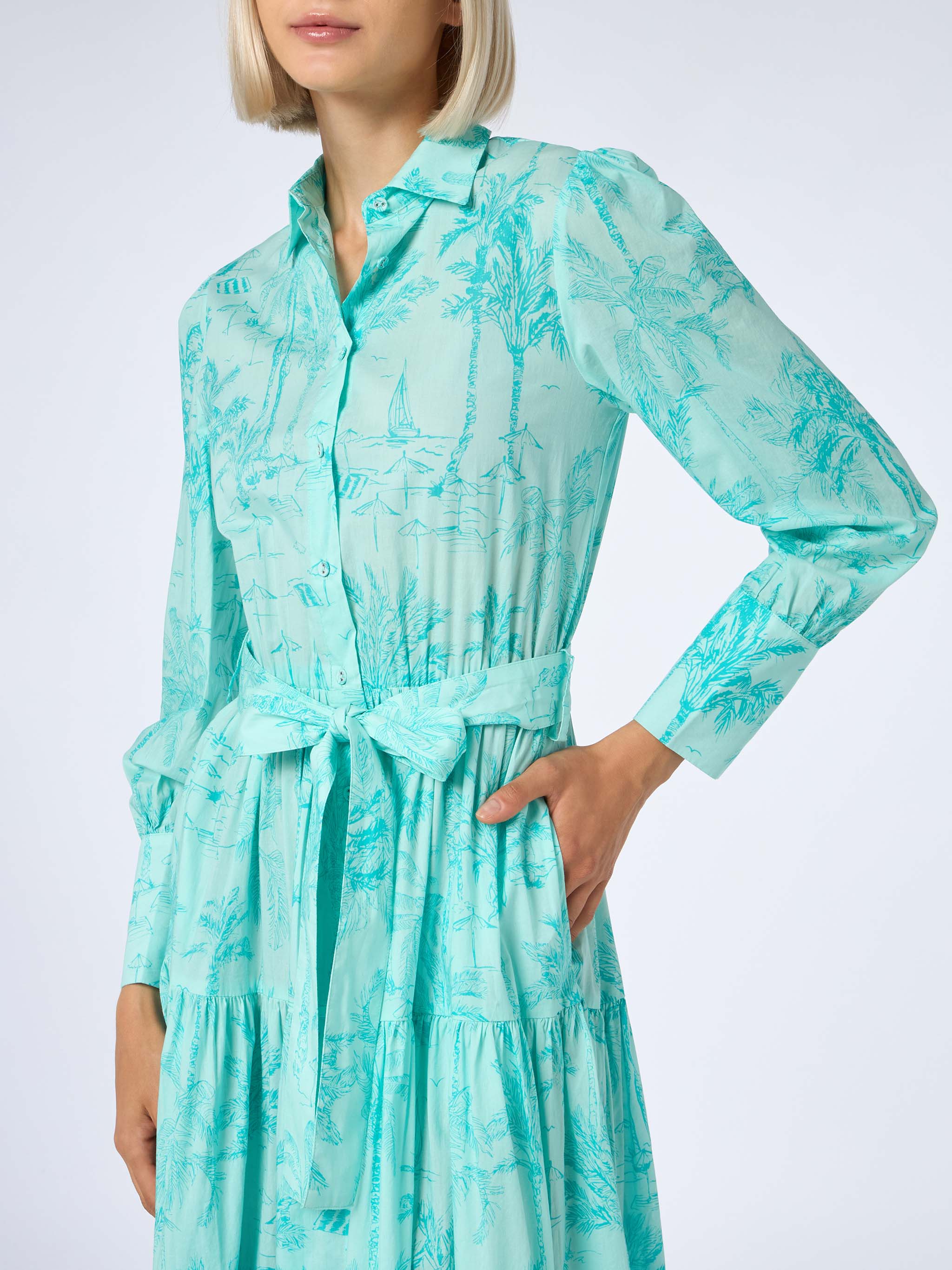 Jensen water green toile de jouy cotton dress - Image 3