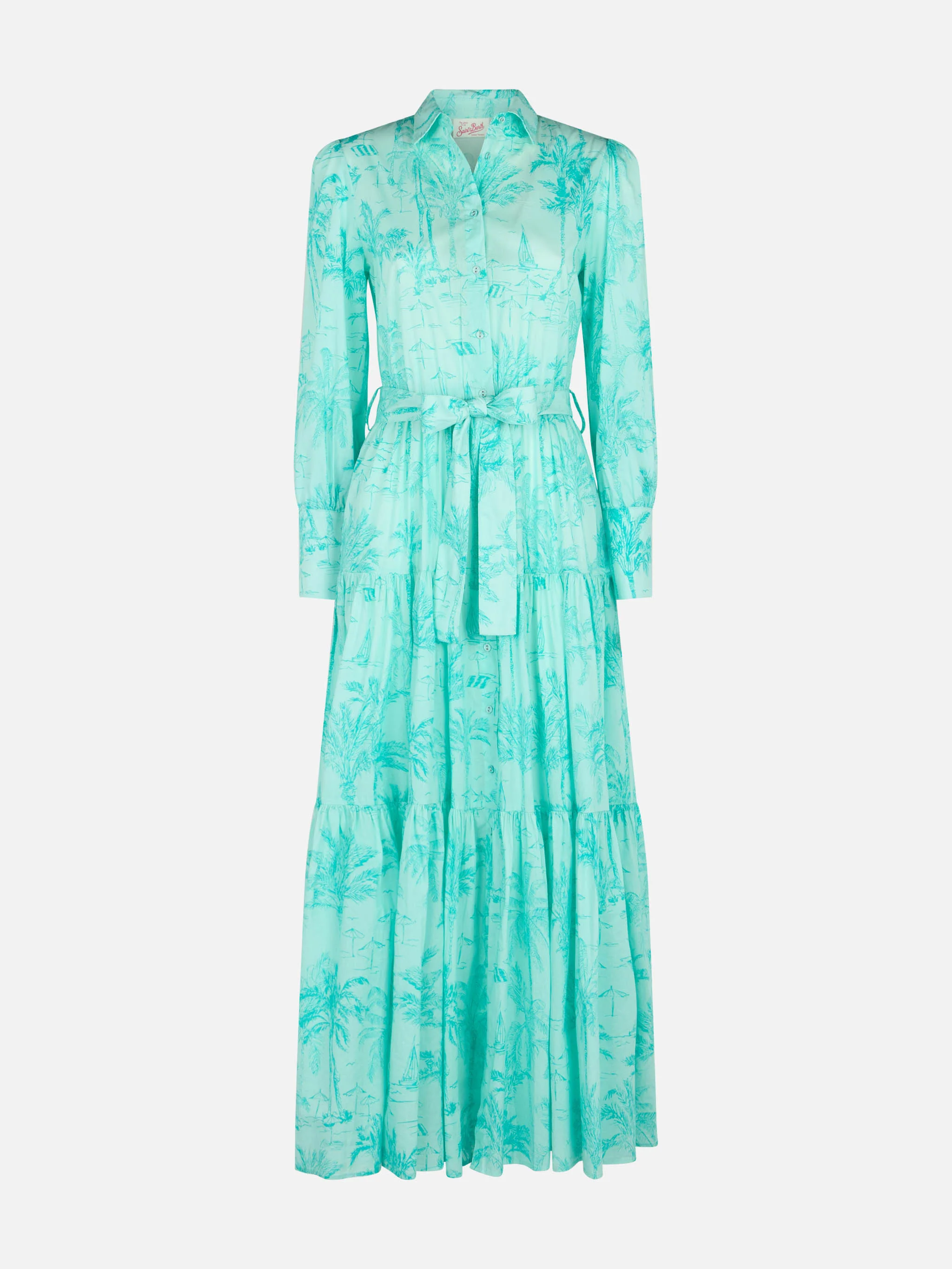 Jensen water green toile de jouy cotton dress - Image 4