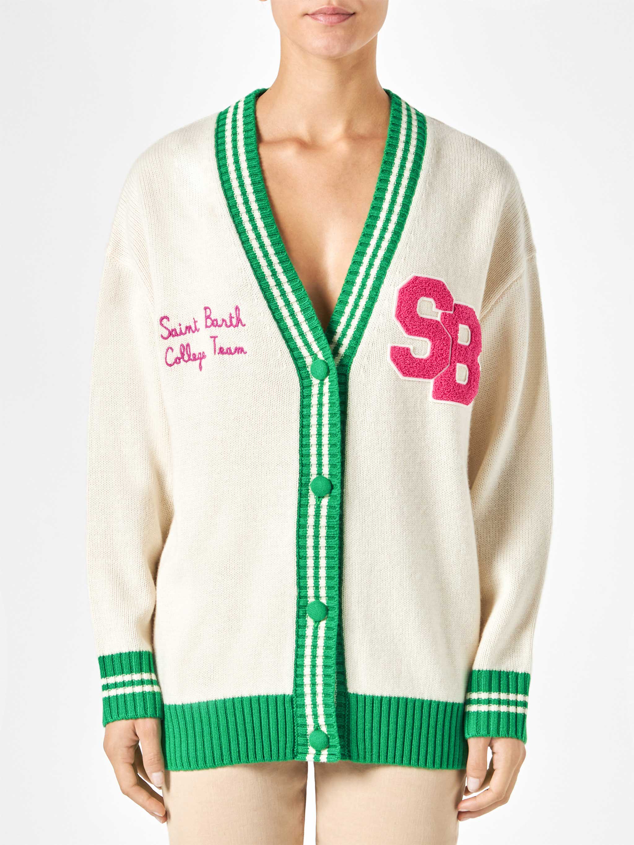 White Chloe cardigan with embroidery - Image 2