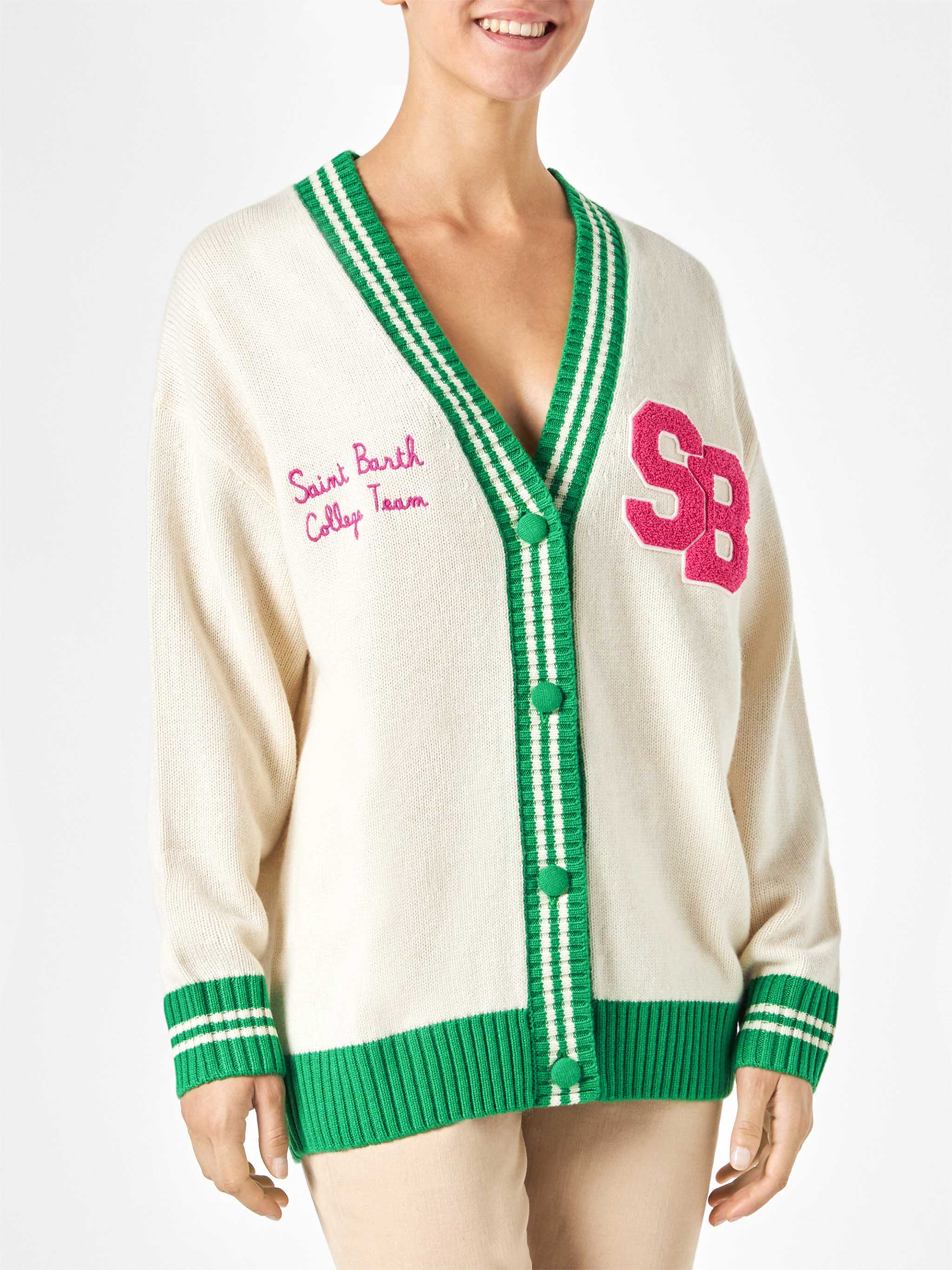 White Chloe cardigan with embroidery - Image 3