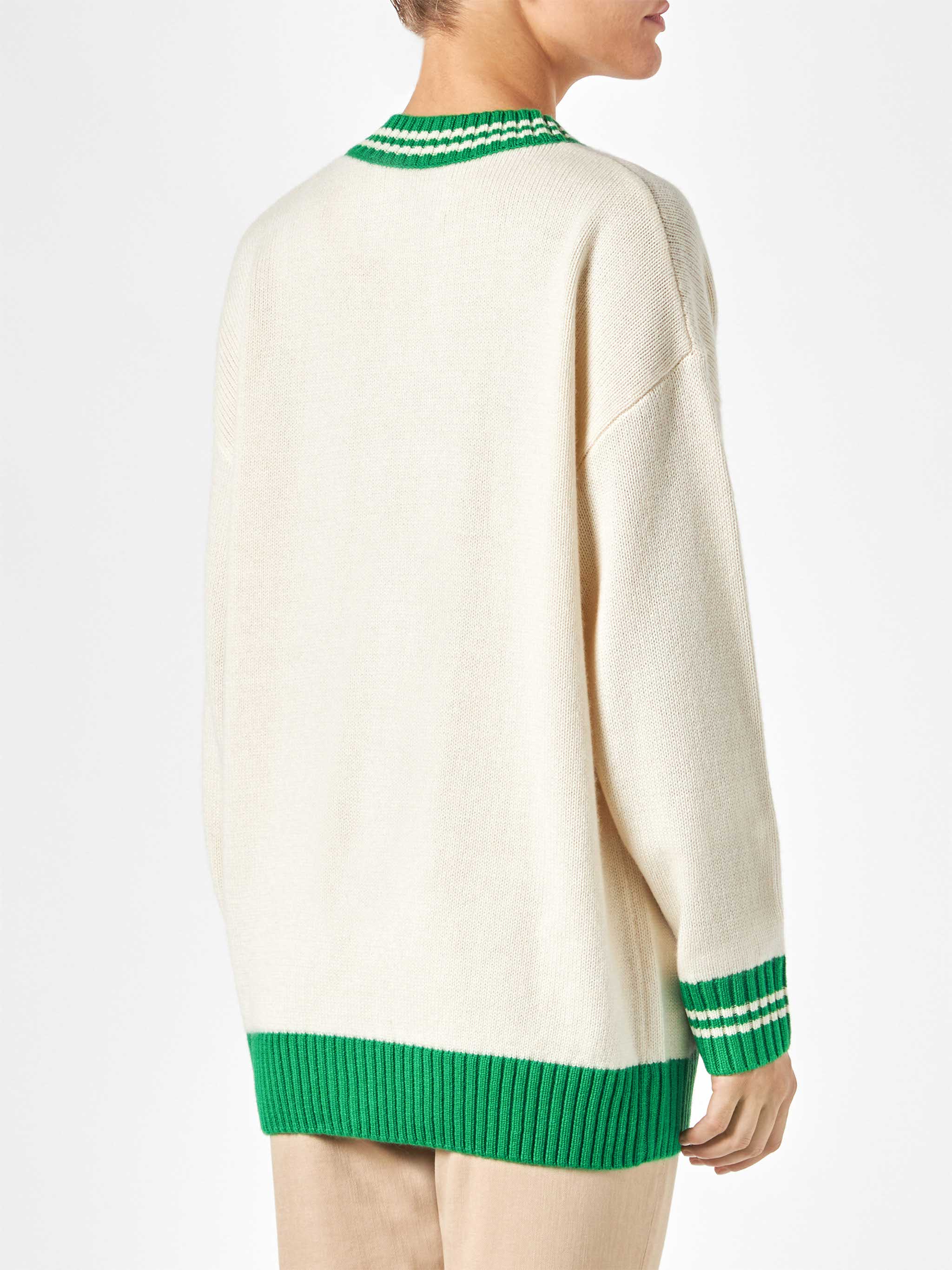 White Chloe cardigan with embroidery - Image 4
