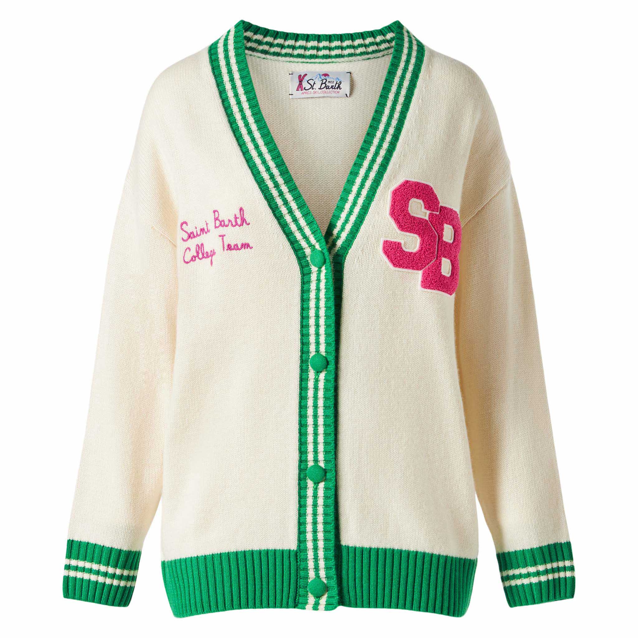 White Chloe cardigan with embroidery - Image 5