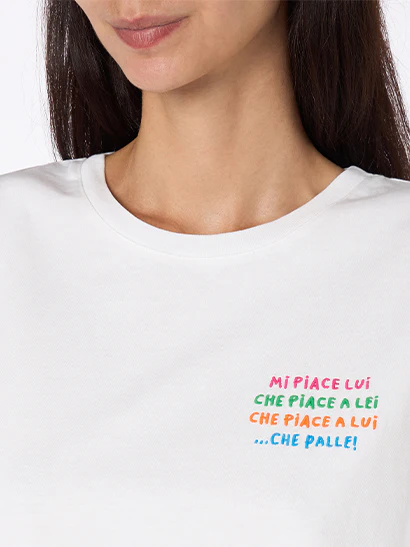 White Emilie cotton t-shirt with embroidery