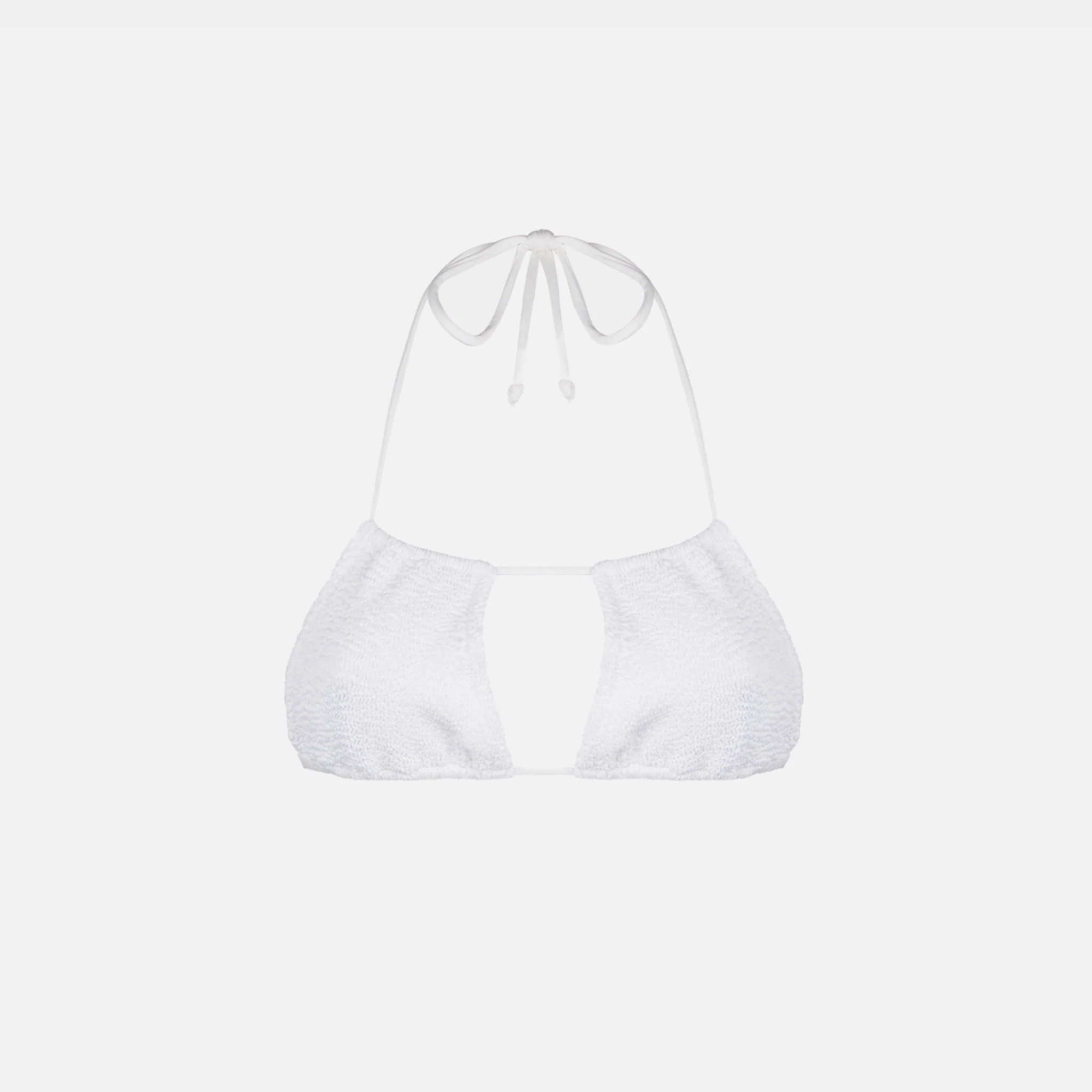 Lyam white crinkle bandeau bikini top
