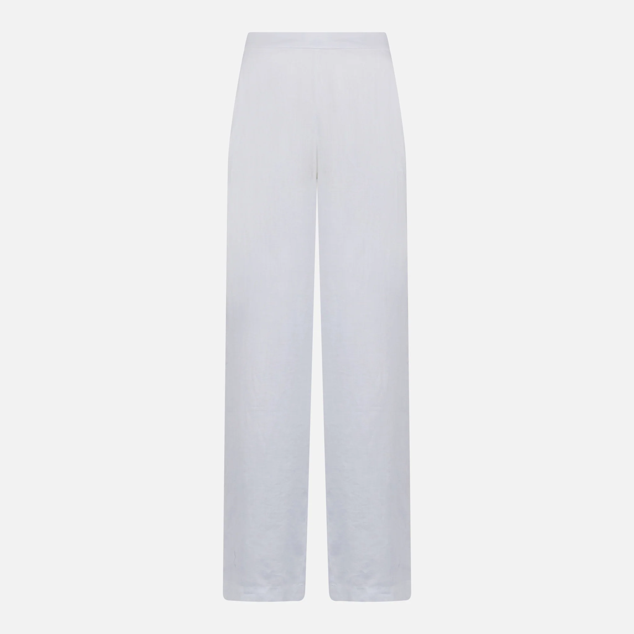 Taryn white solid color linen pants - Image 4