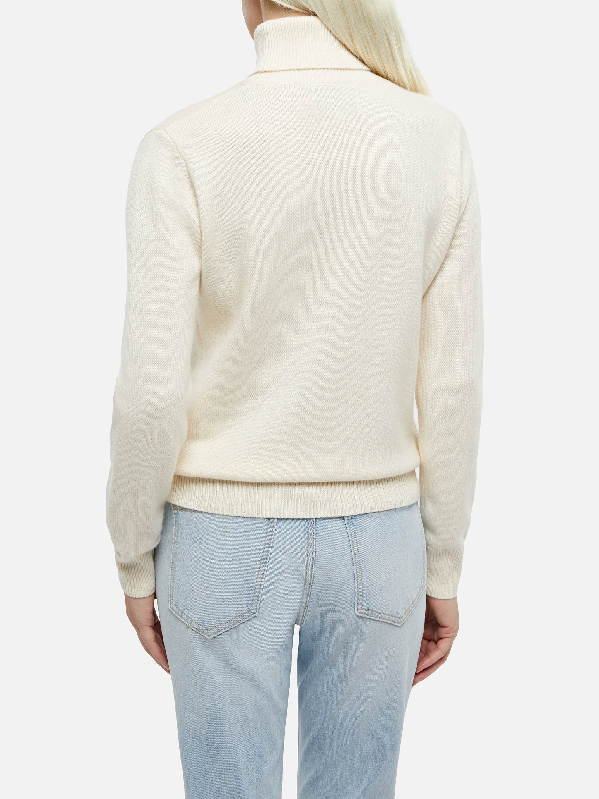 White turtleneck Moody in BLENDED CASHMERE - Image 3