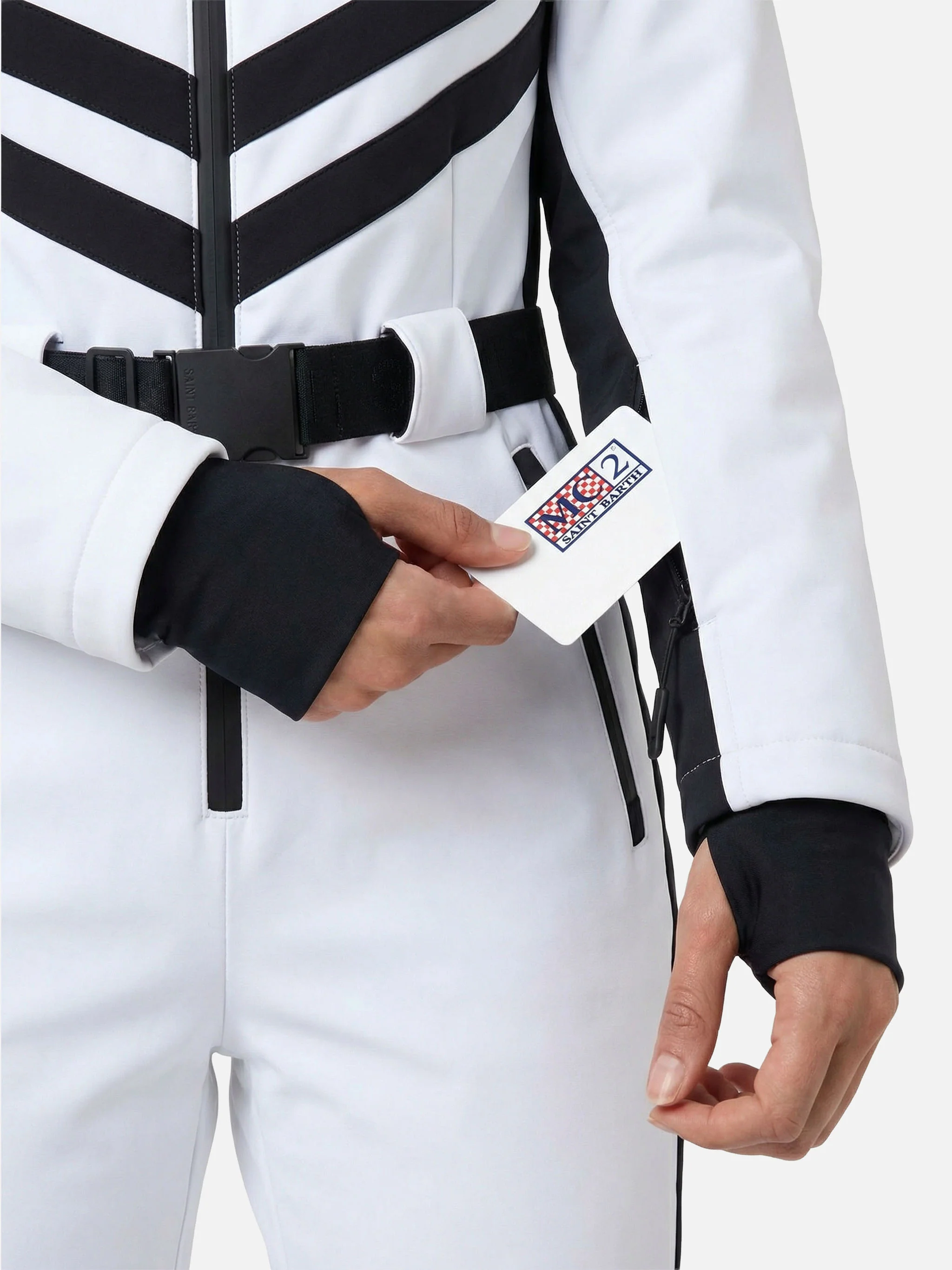 Garmisch white ski suit with RECCO® technology - Image 4