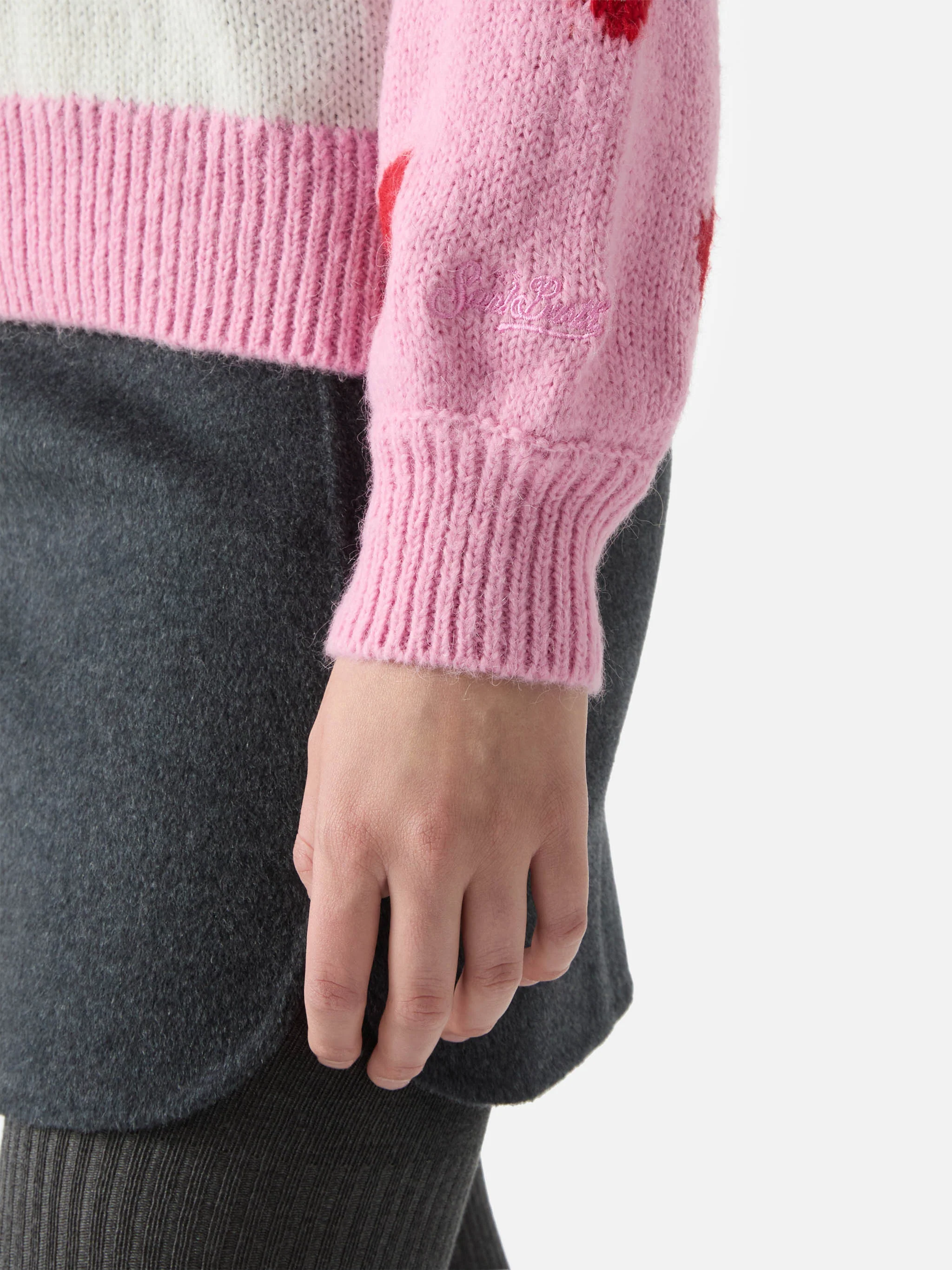 Alpaca sweater Danya with Sarà perchè ti amo embroidery - Image 4