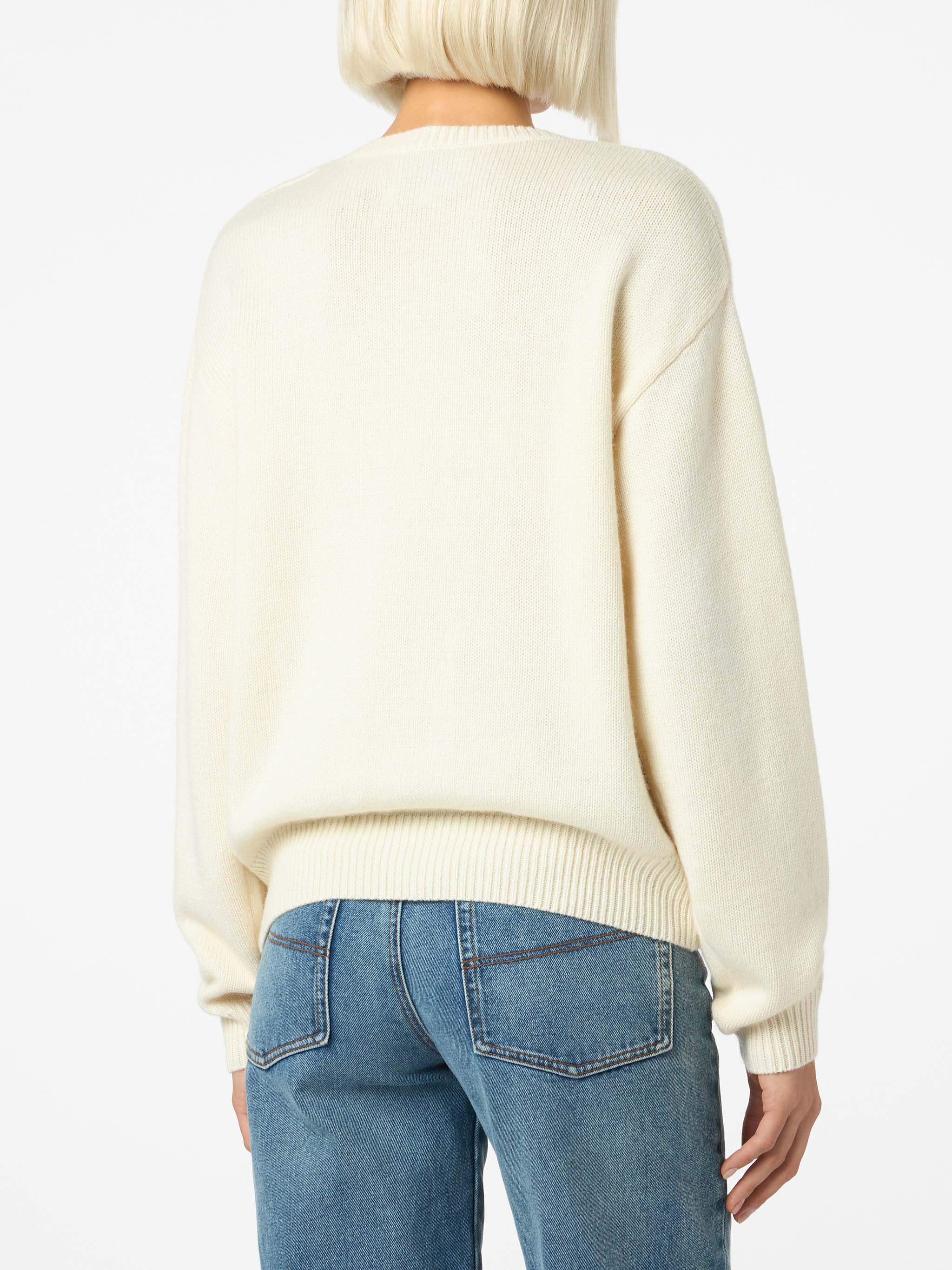 Louise white sweater with St. Moritz rhinestones | Special Edition - Image 4