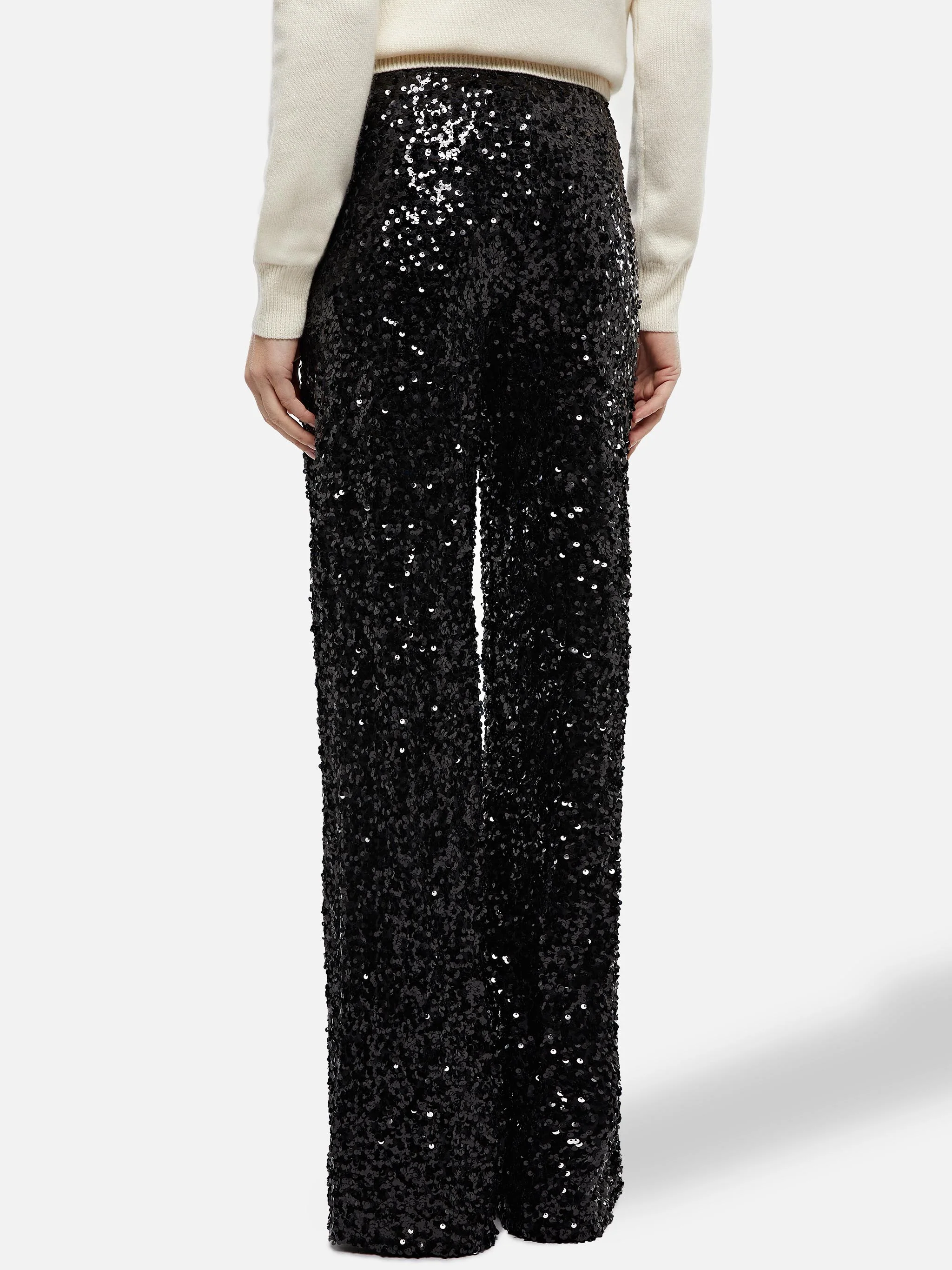 Lucette black sequin wide-leg pants - Image 6