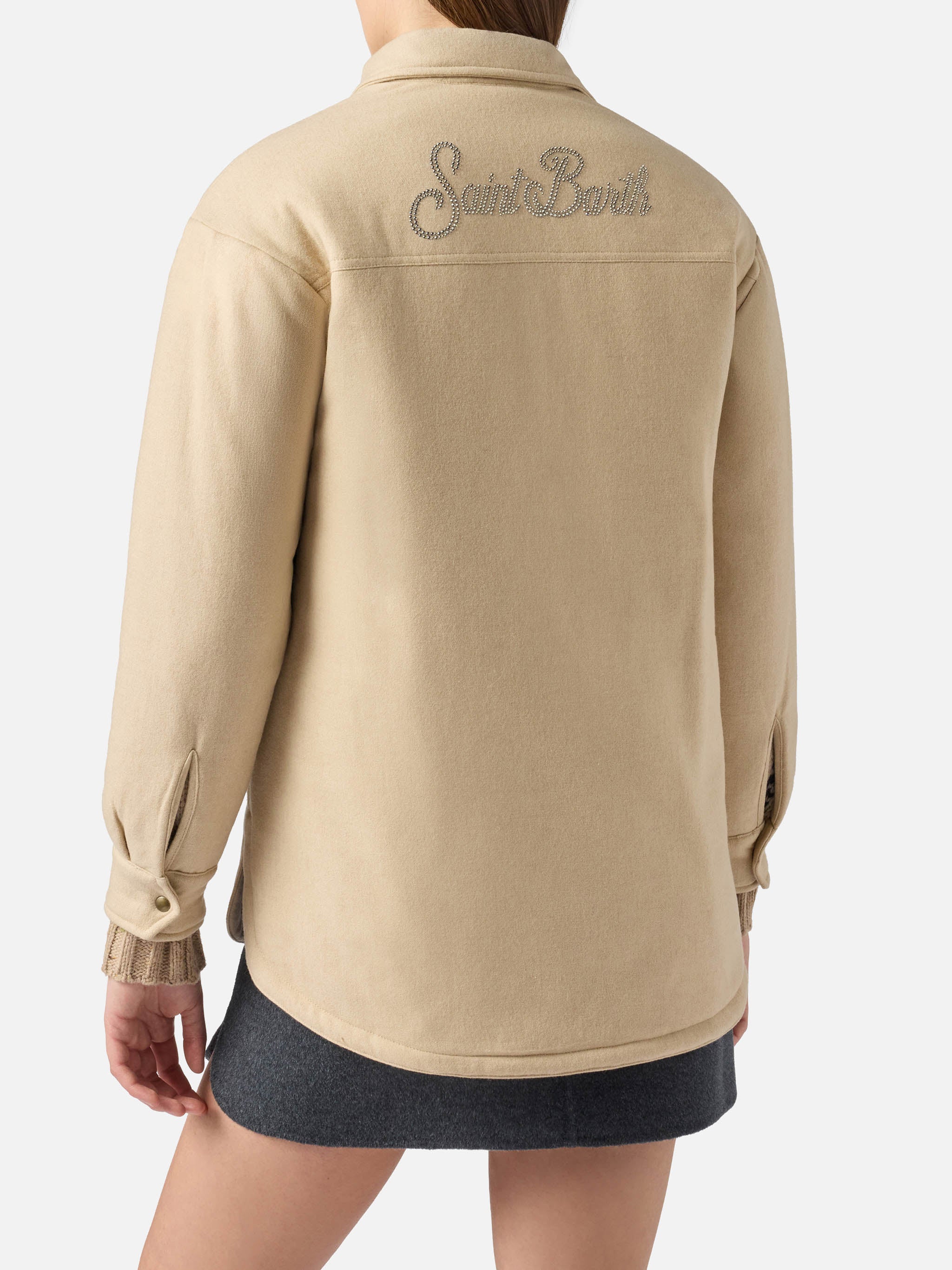 White Kimmy jacket with Saint Barth rhinestone print - Image 4