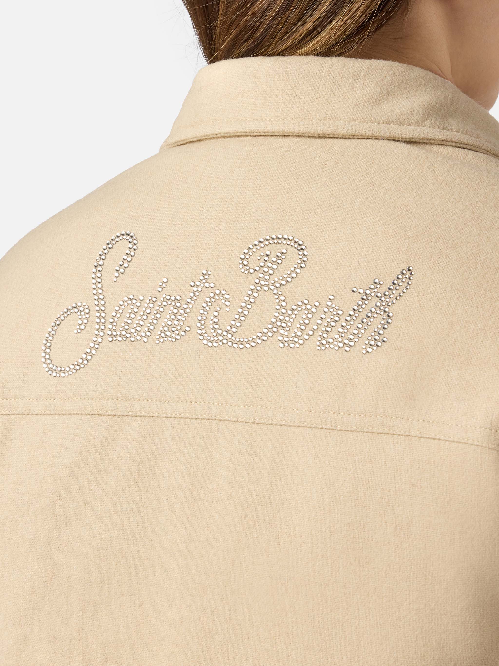 White Kimmy jacket with Saint Barth rhinestone print - Image 6