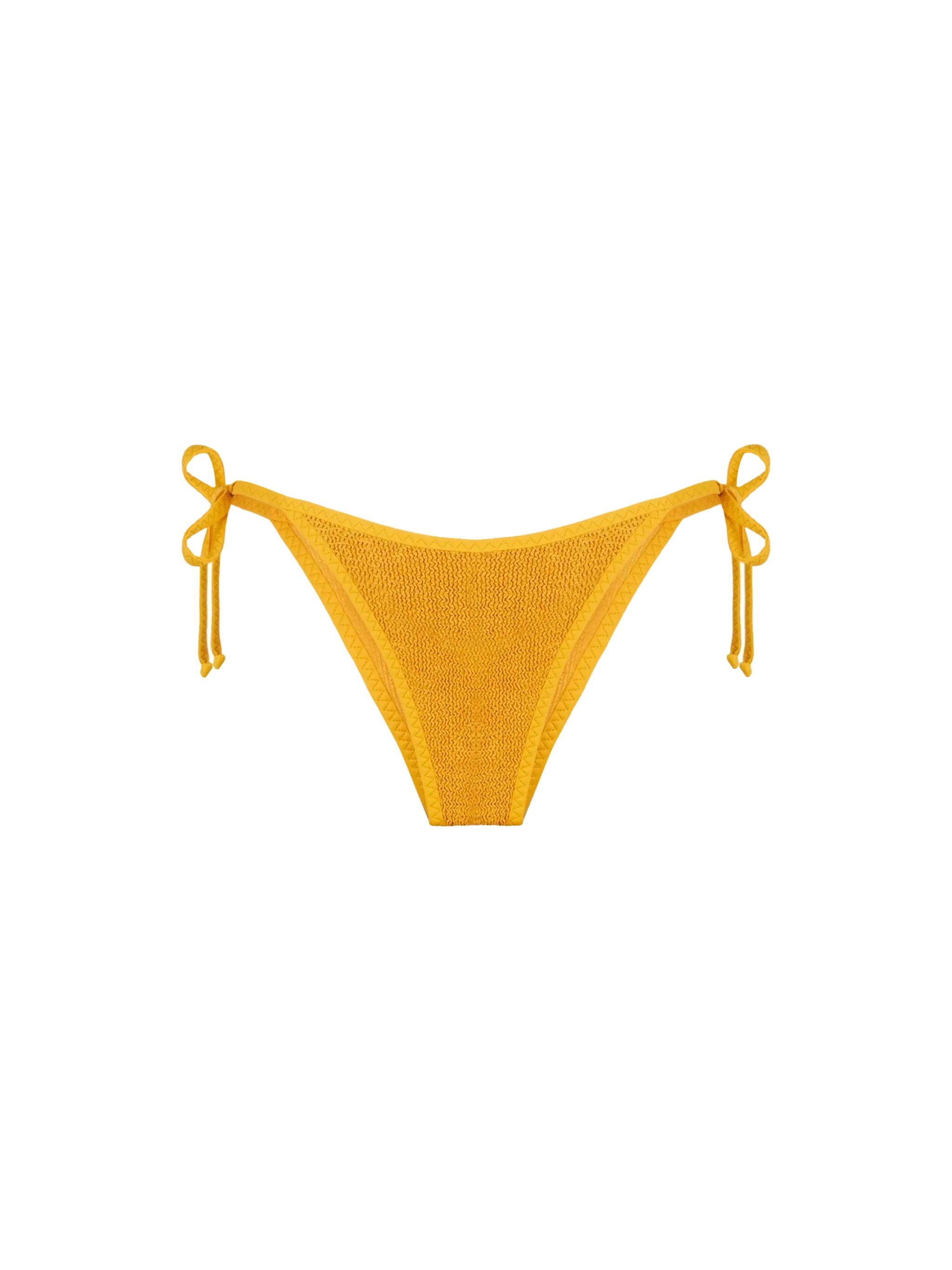 Ochre crinkle Marielle string swim briefs