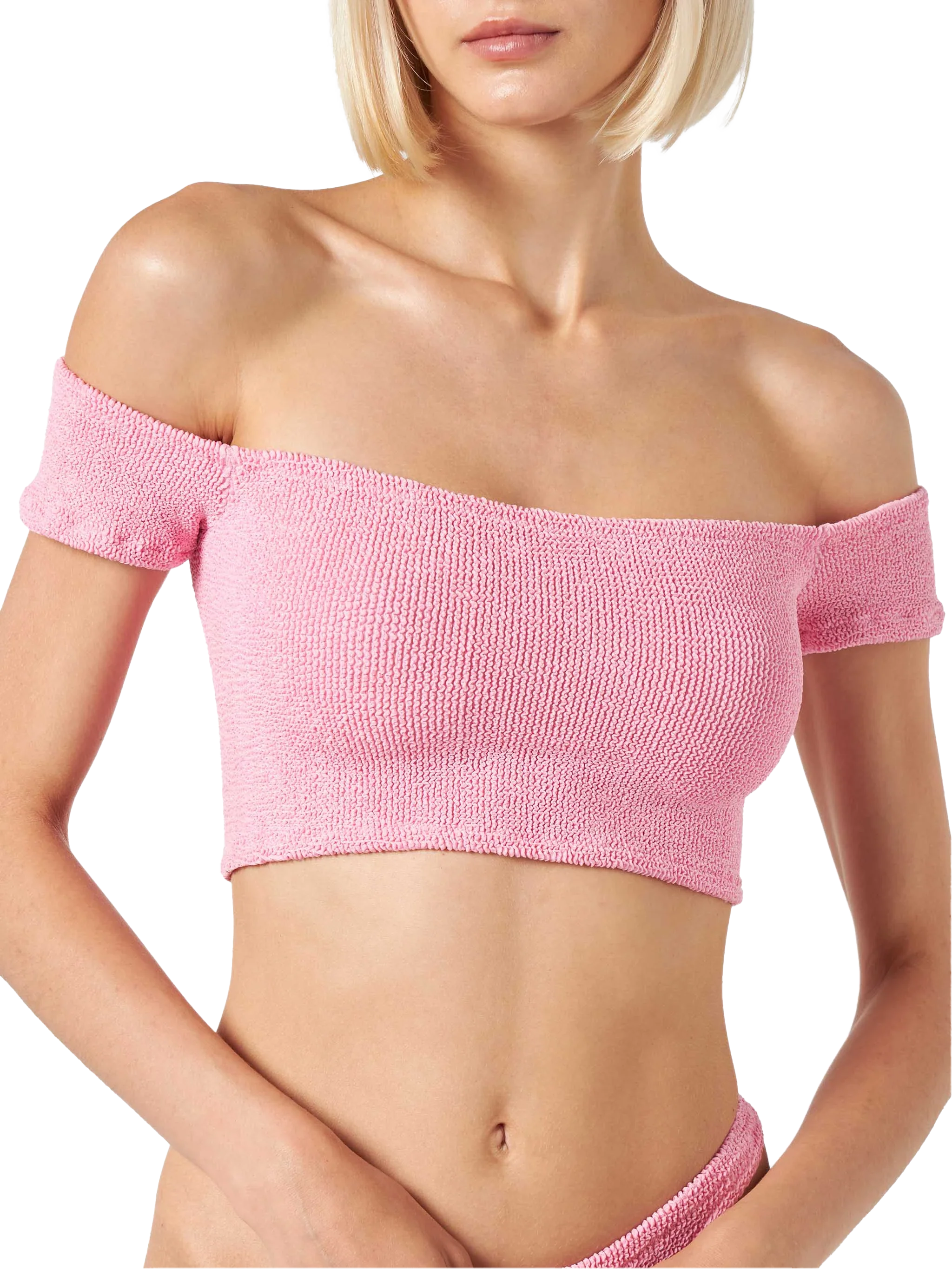 Pink Zena crinkle bikini top - Image 2