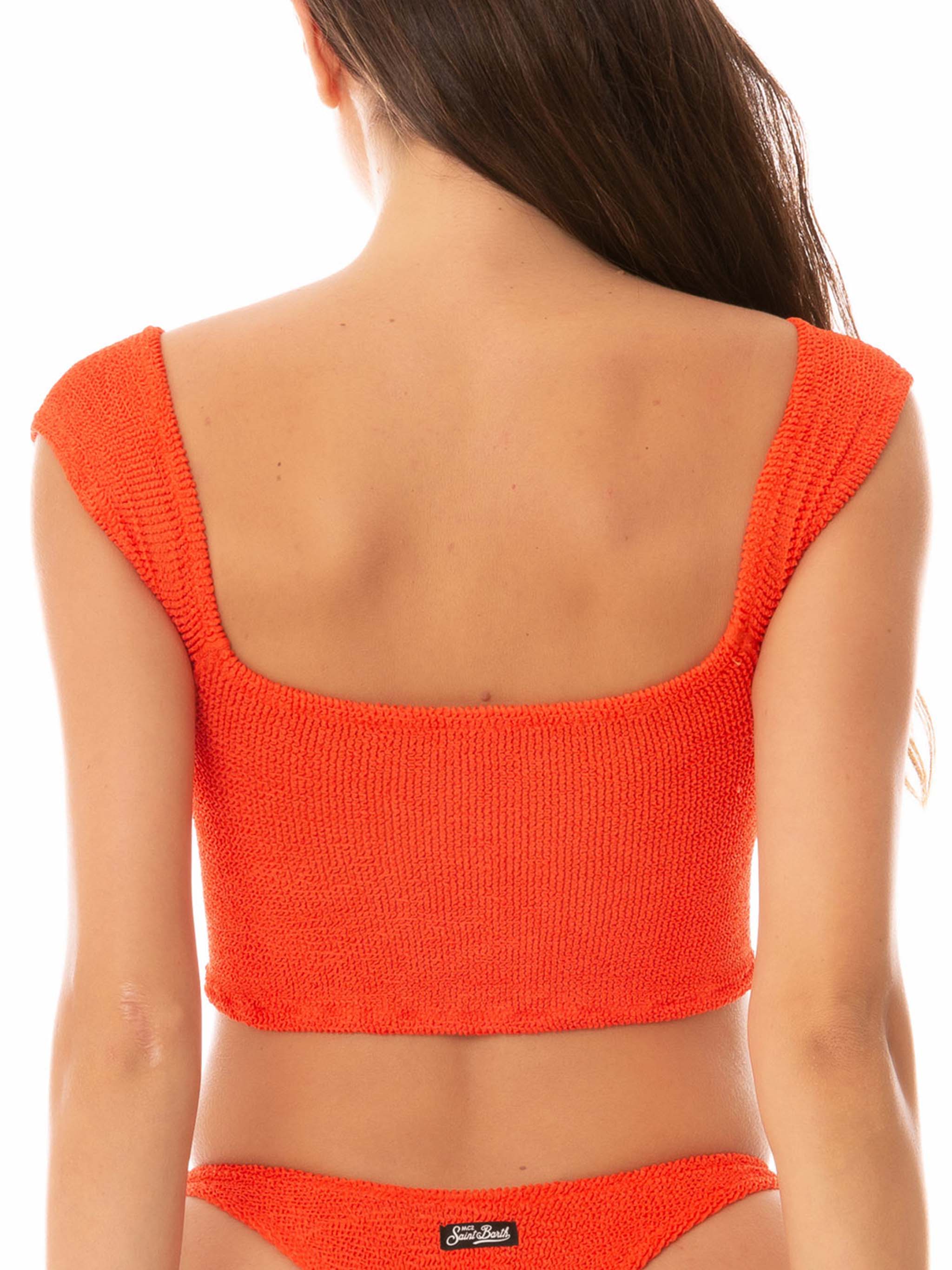 Orange Zena crinkle bikini top - Image 2