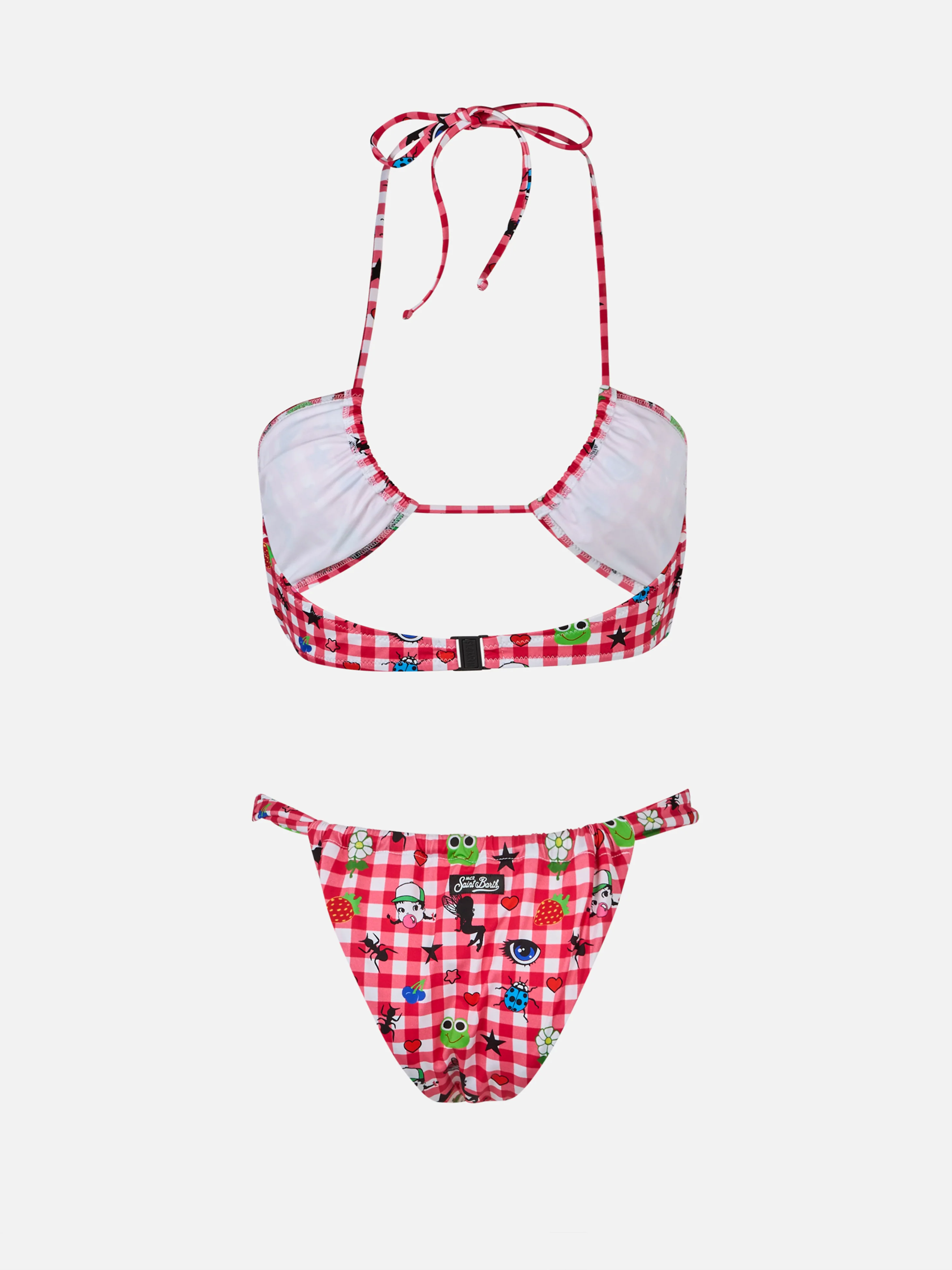 Women beandeau bikini Dahelle with gingham and fancy print | BEEPY BELLA SPECIAL EDITION - Image 3