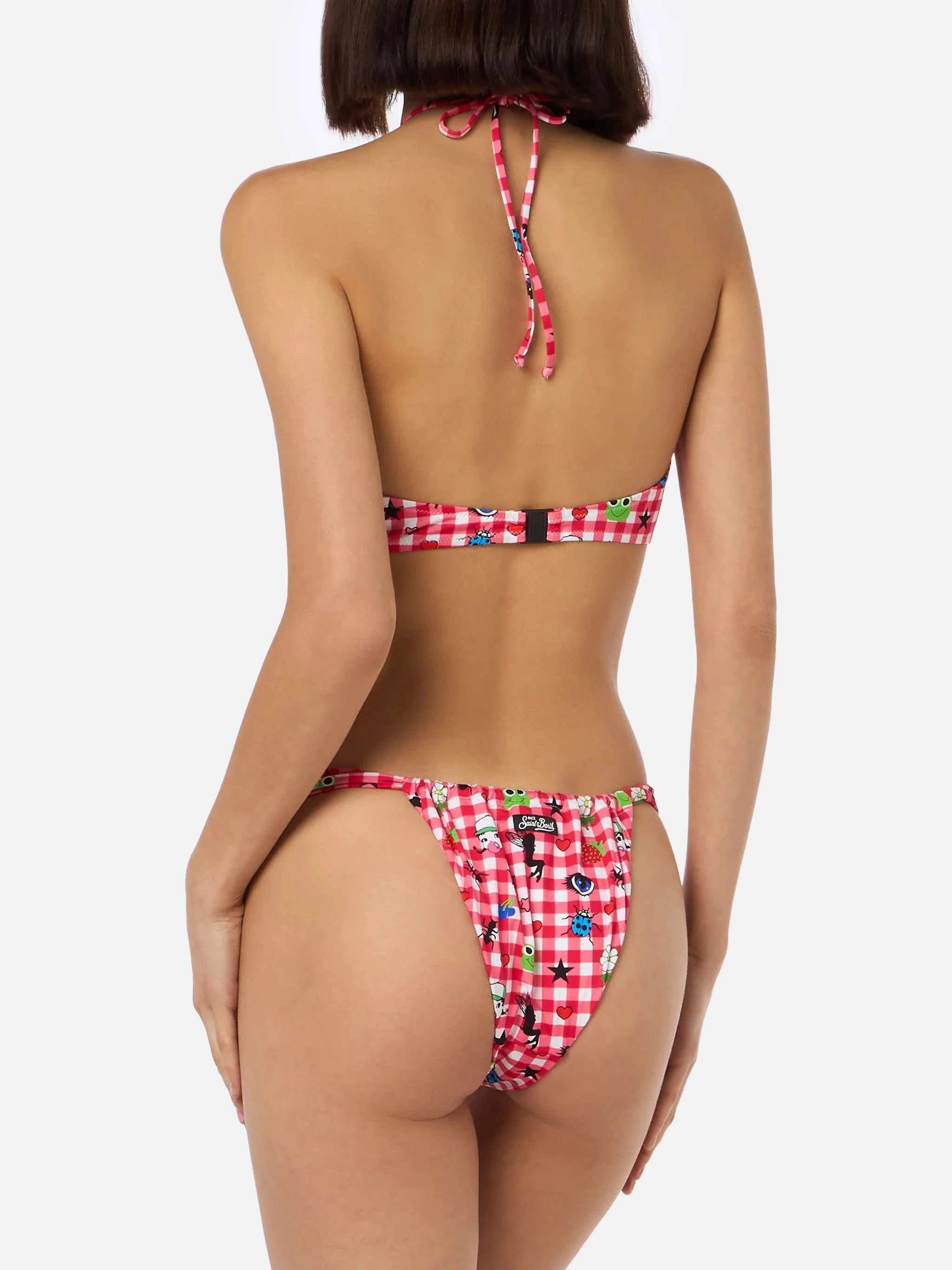 Women beandeau bikini Dahelle with gingham and fancy print | BEEPY BELLA SPECIAL EDITION - Image 4