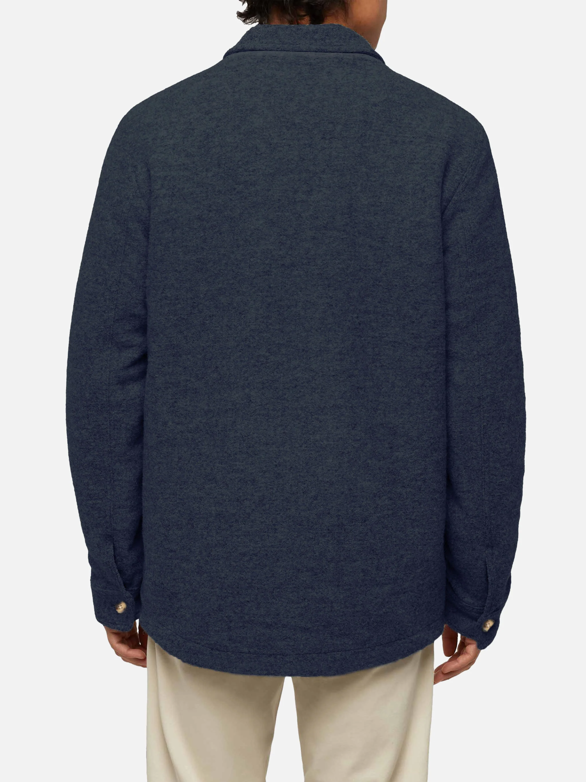 Wool blend overshirt Landeck in blue - Image 3