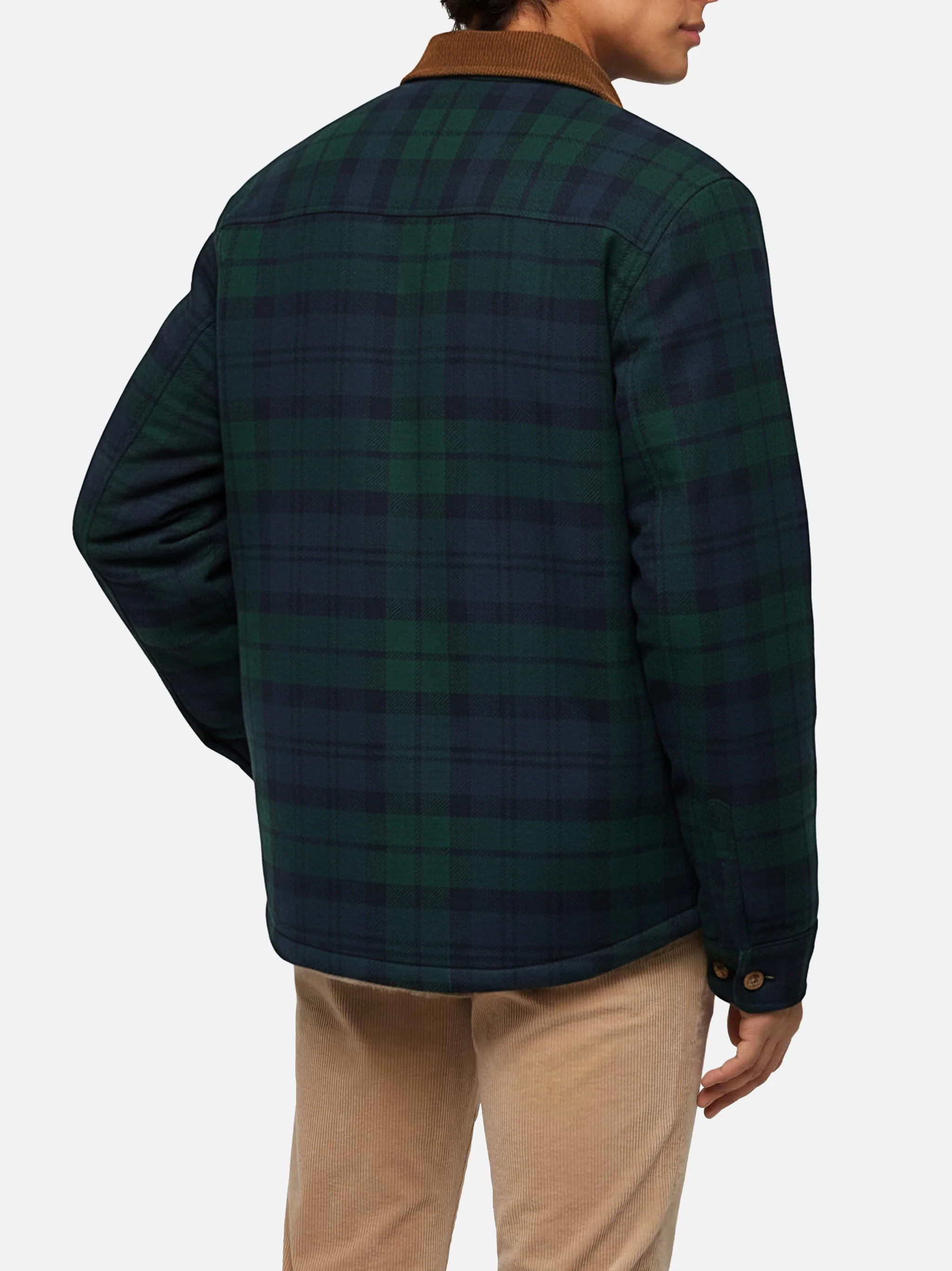 Wool blend overshirt Landeck with tartan print - Image 3