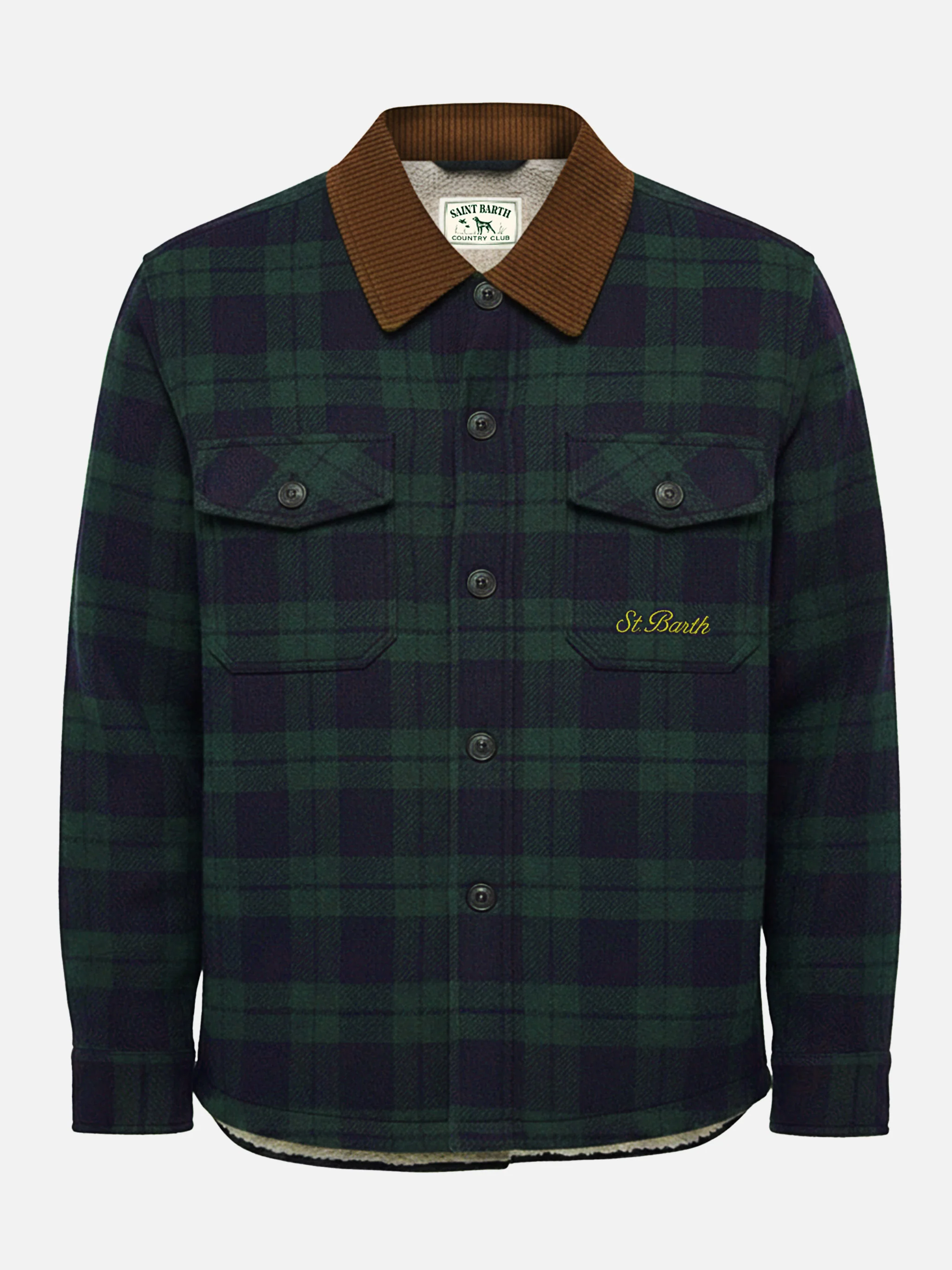 Wool blend overshirt Landeck with tartan print - Image 4