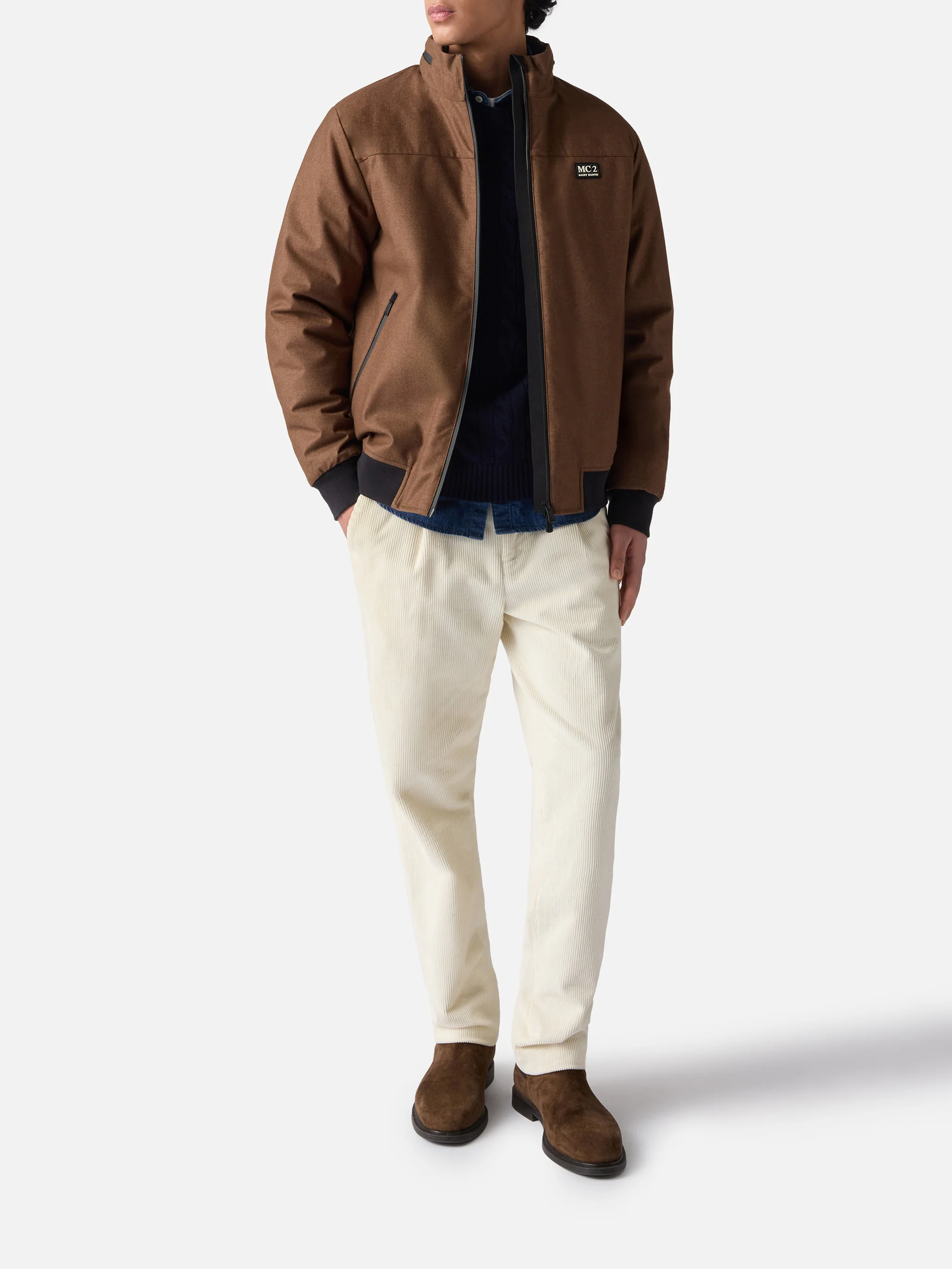 Wooly brown bomber jacket Country with teddy lining - Image 2