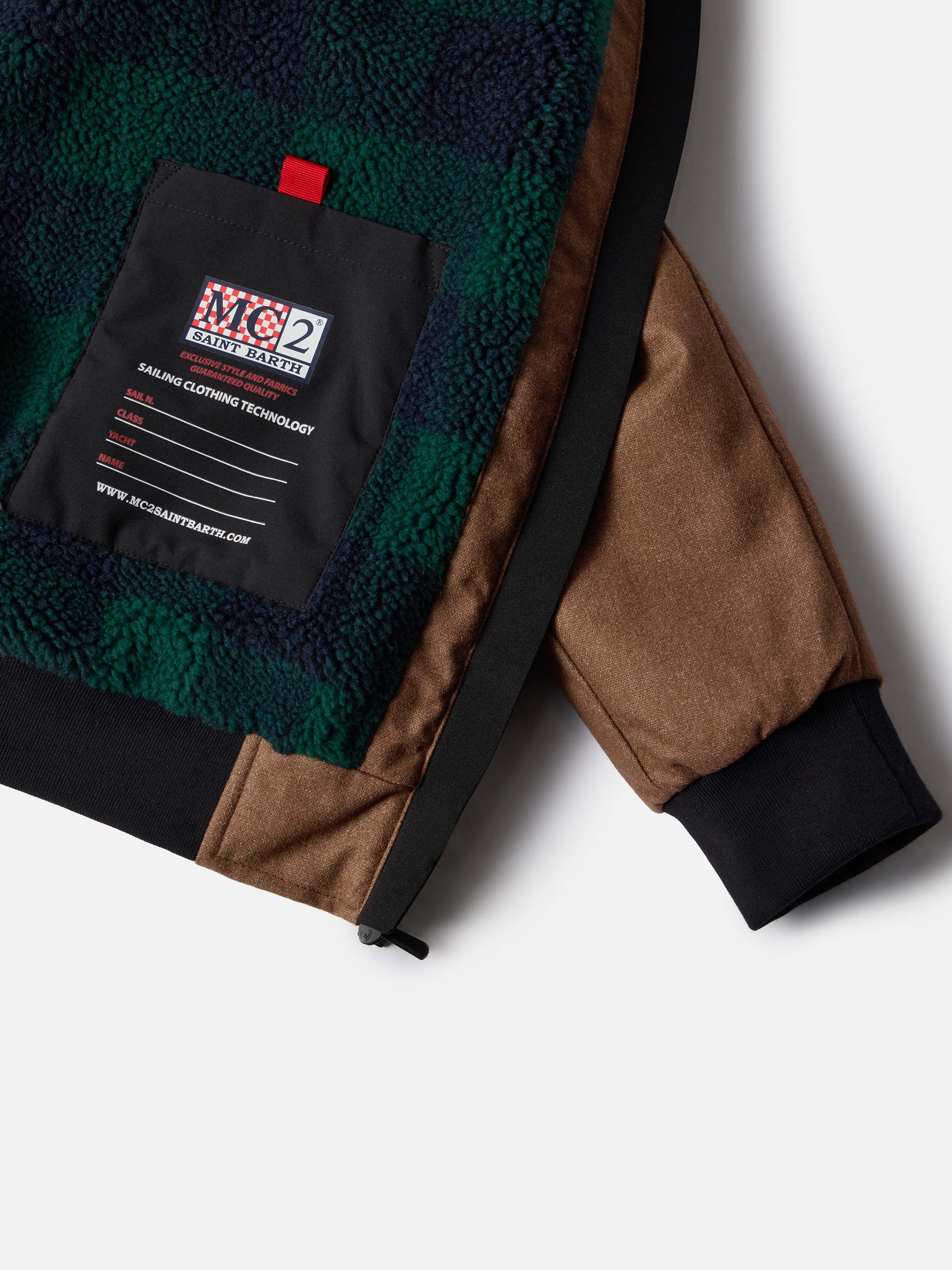 Wooly brown bomber jacket Country with teddy lining - Image 6