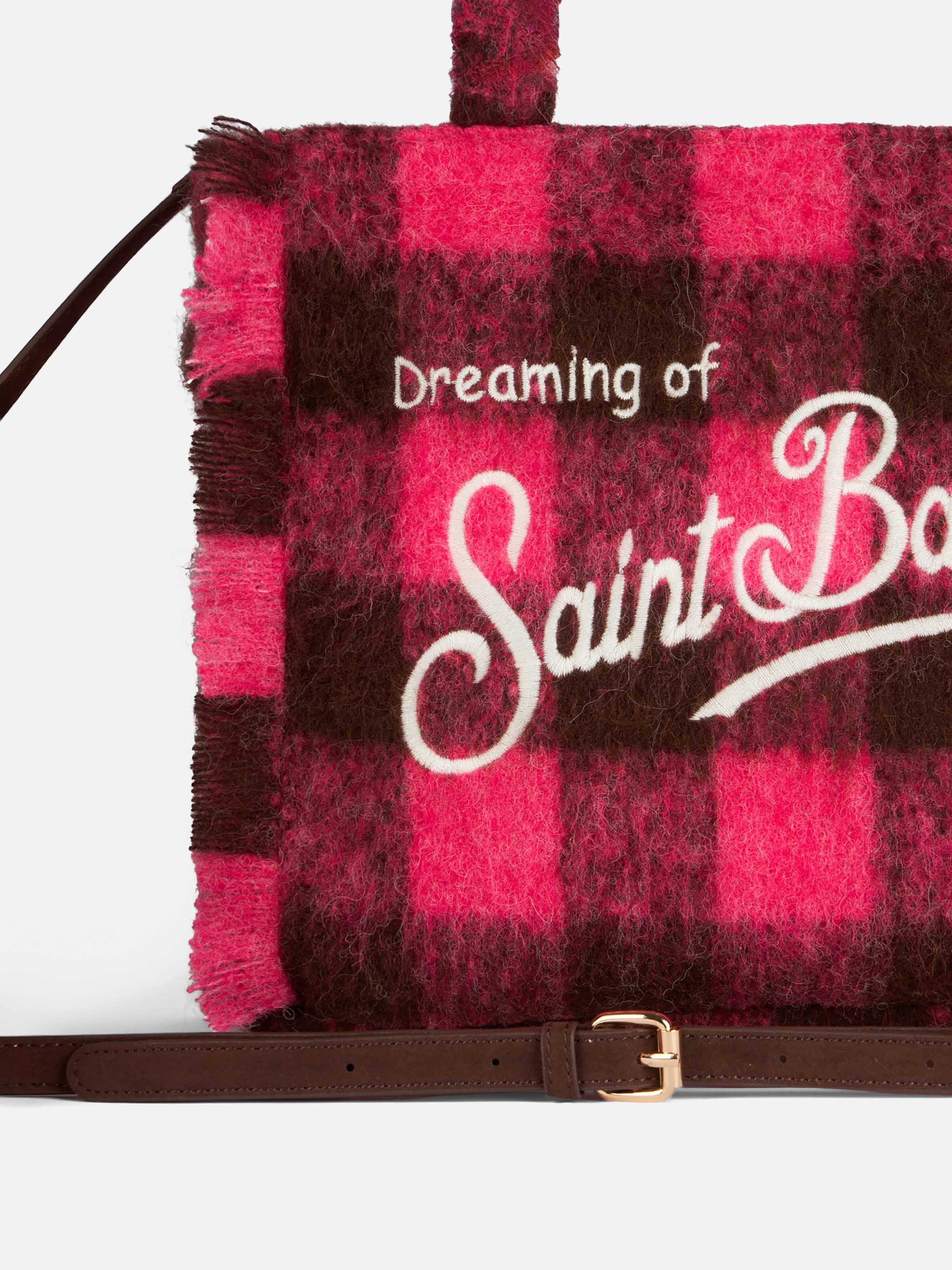 Colette Classic fuchsia and brown check handbag - Image 3
