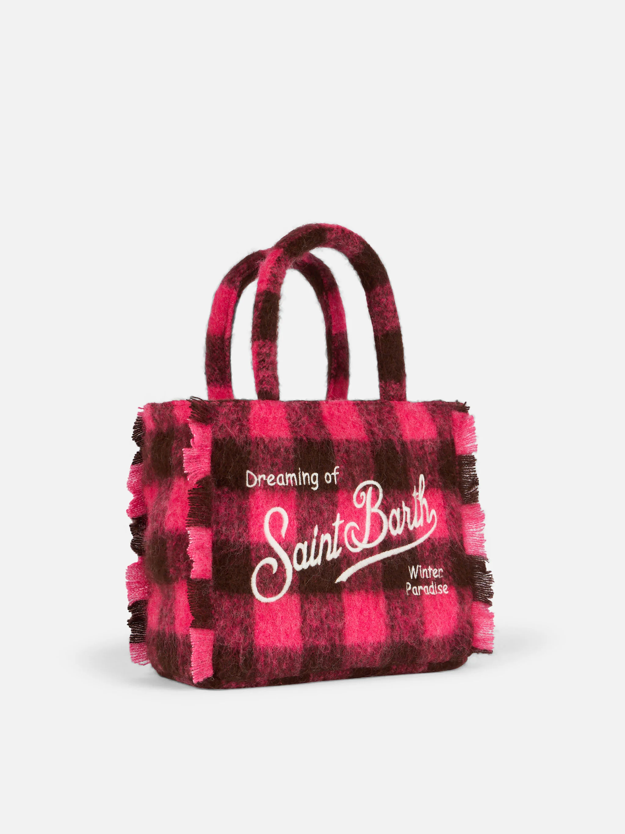 Colette Classic fuchsia and brown check handbag - Image 4
