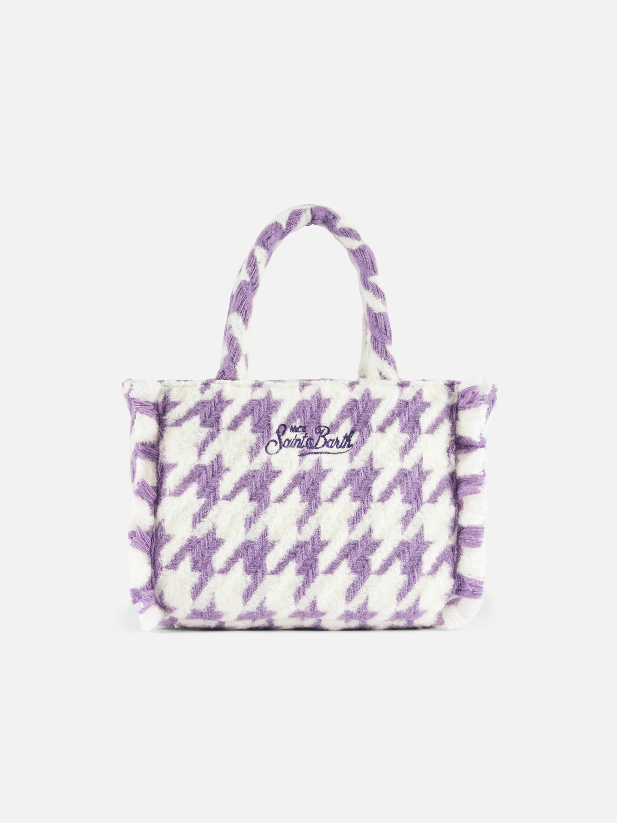 Colette Classic white and lilac pied de poule handbag - Image 4