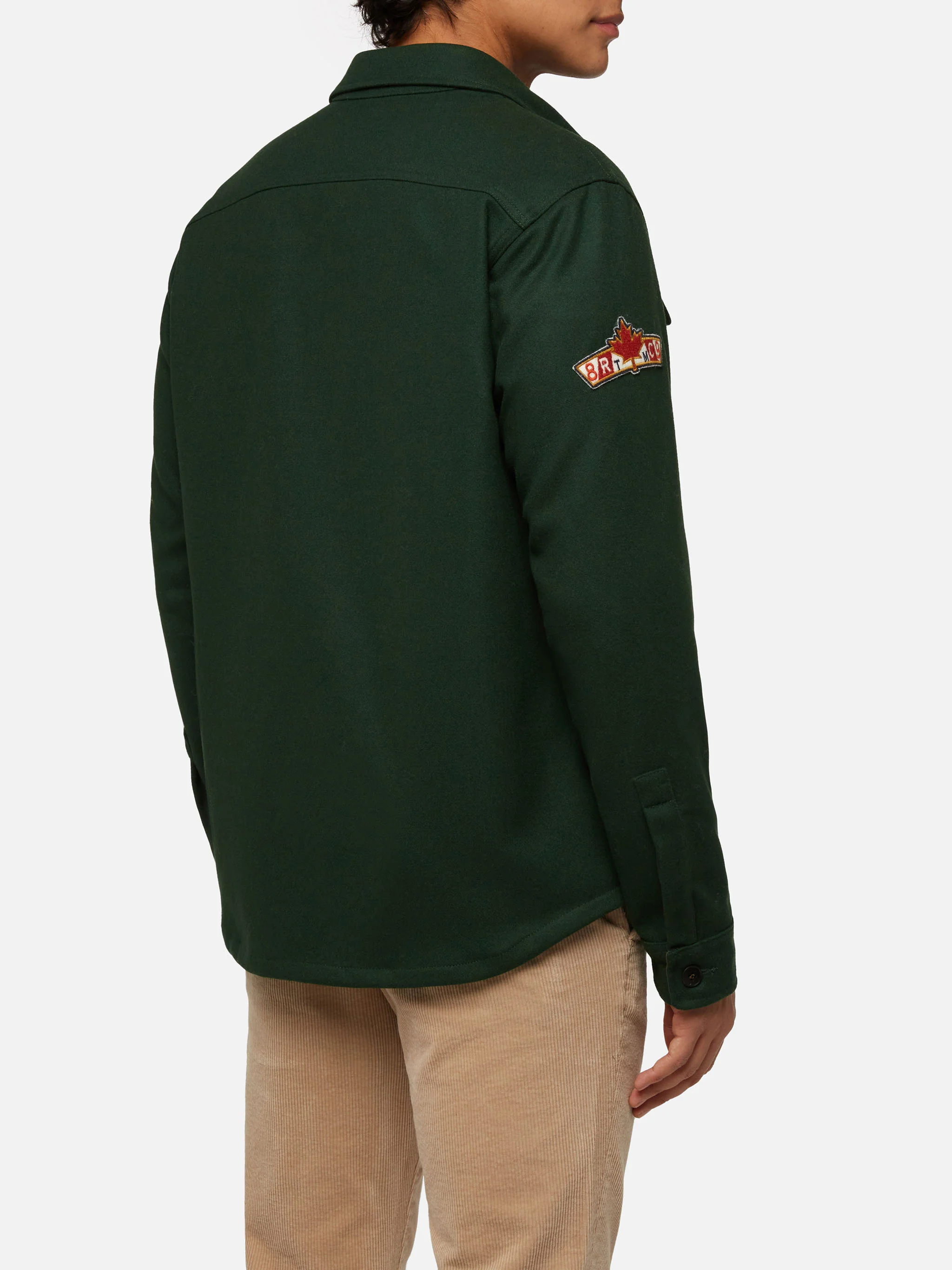Wooly green overshirt Burton with pockets and patches - Image 3