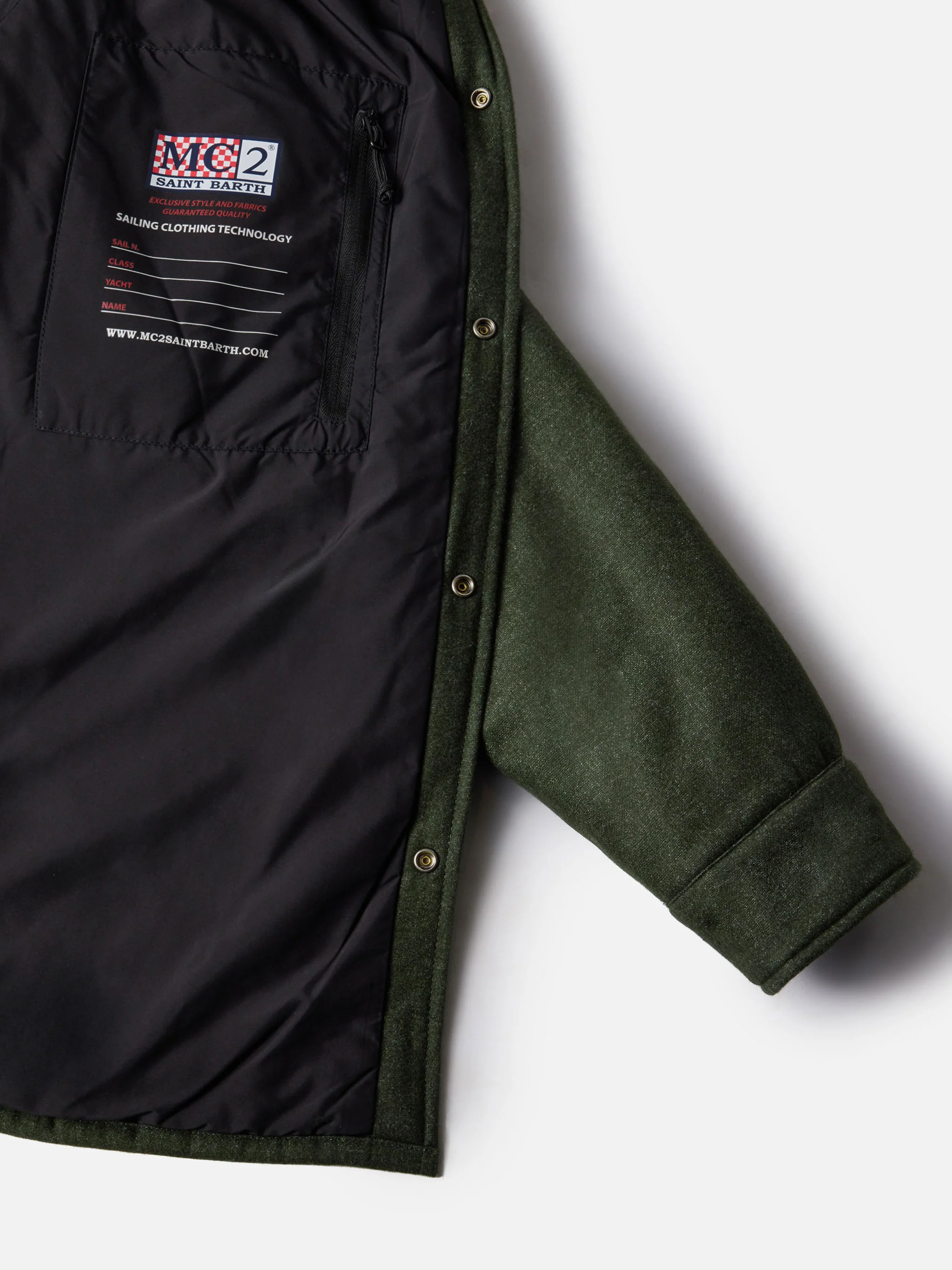Wooly green overshirt Chalet with St. Barth embroidery - Image 6